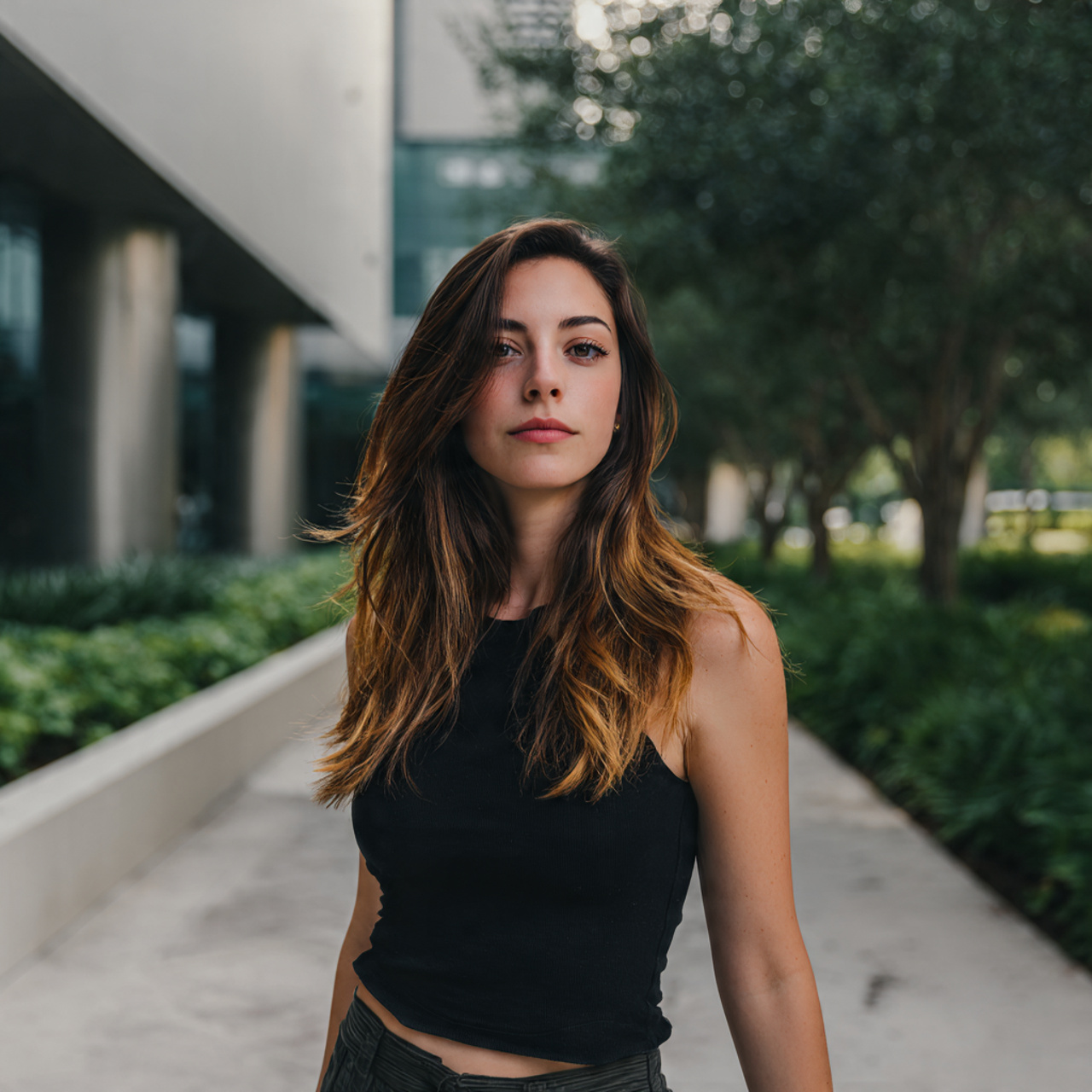 high realism outdoor portrait of a woman