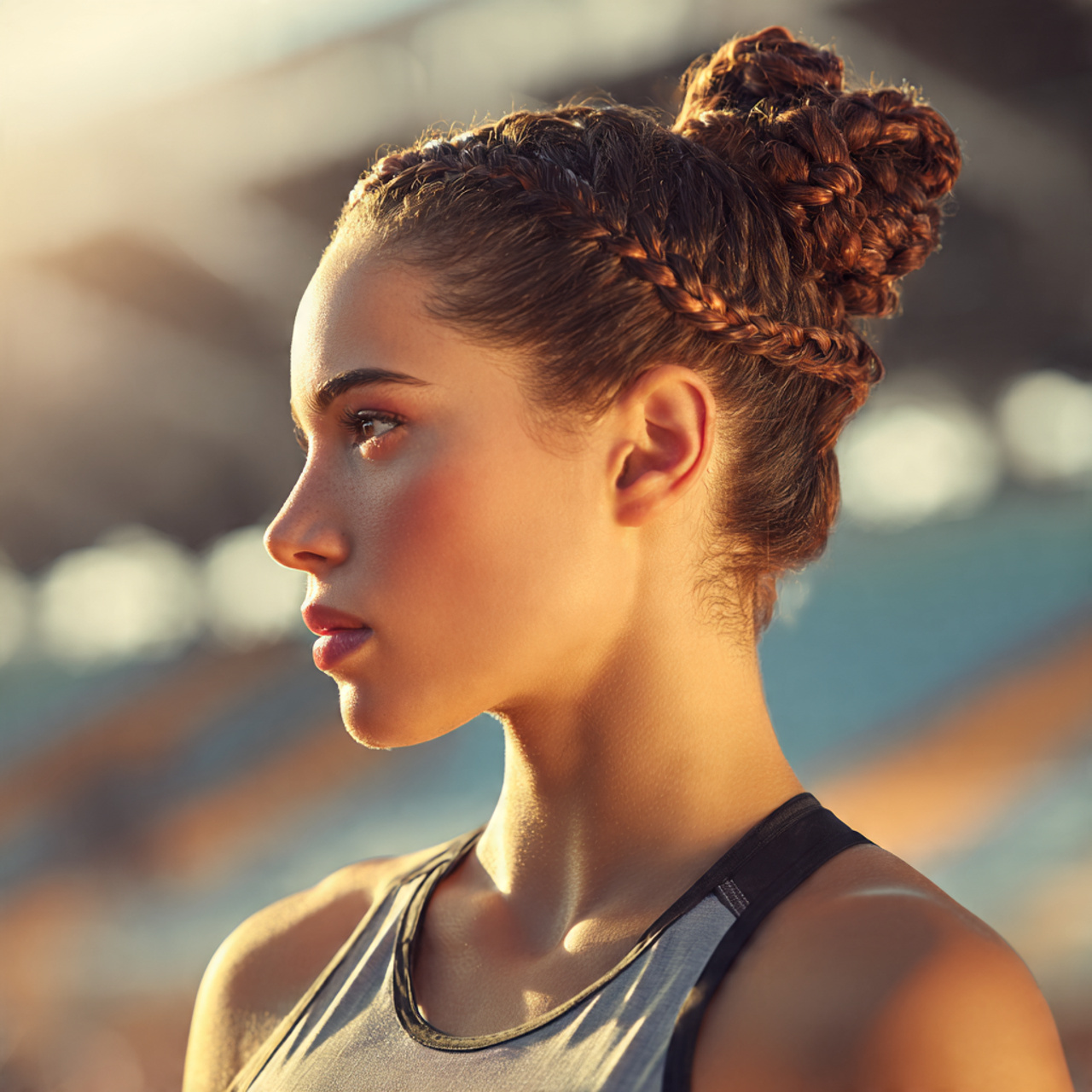 realistic athletic portrait of a softball player
