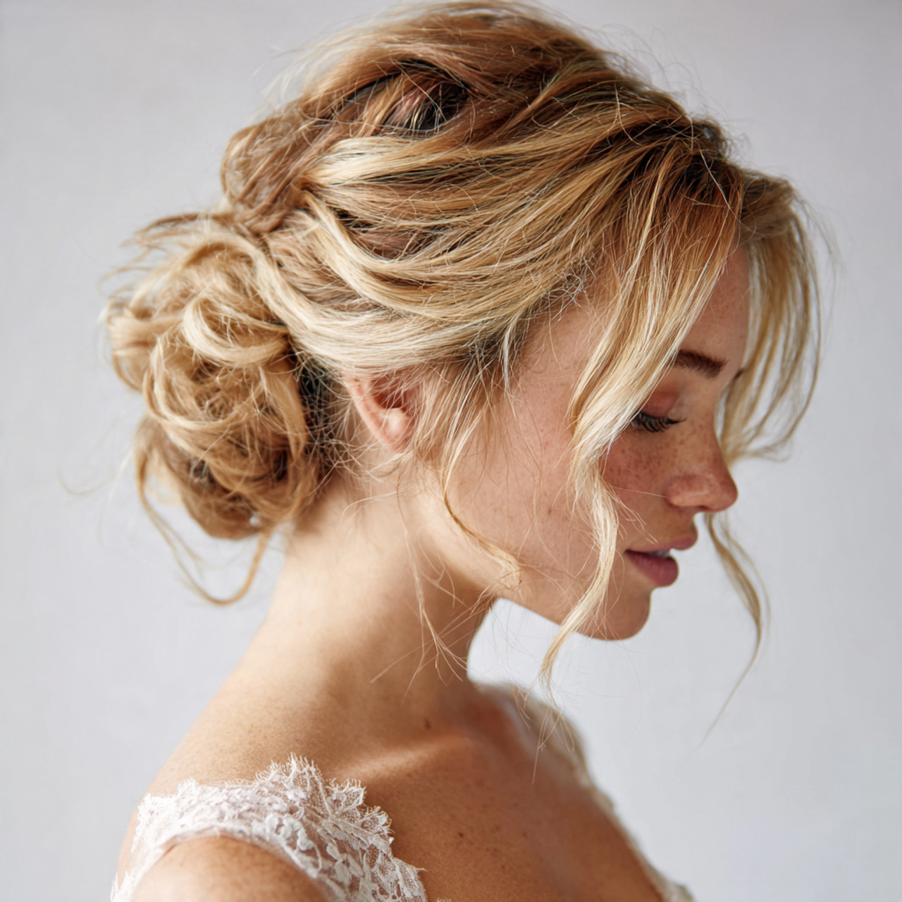 14 Romantic Wedding Hair to Make Your Day Most Memorable 2 romantic wedding low bun with face framing tendril