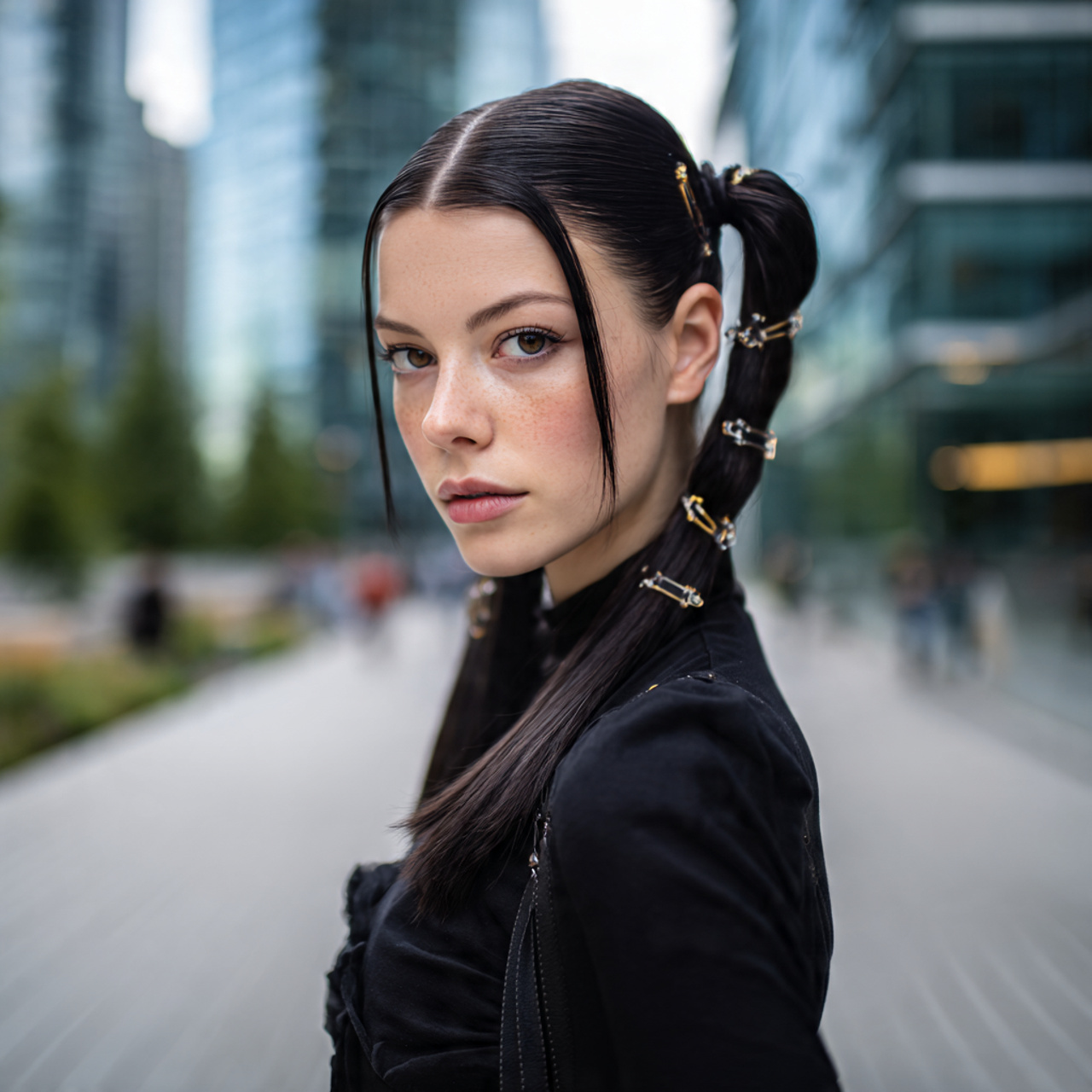 ultra realistic fashion photograph of a modern girl