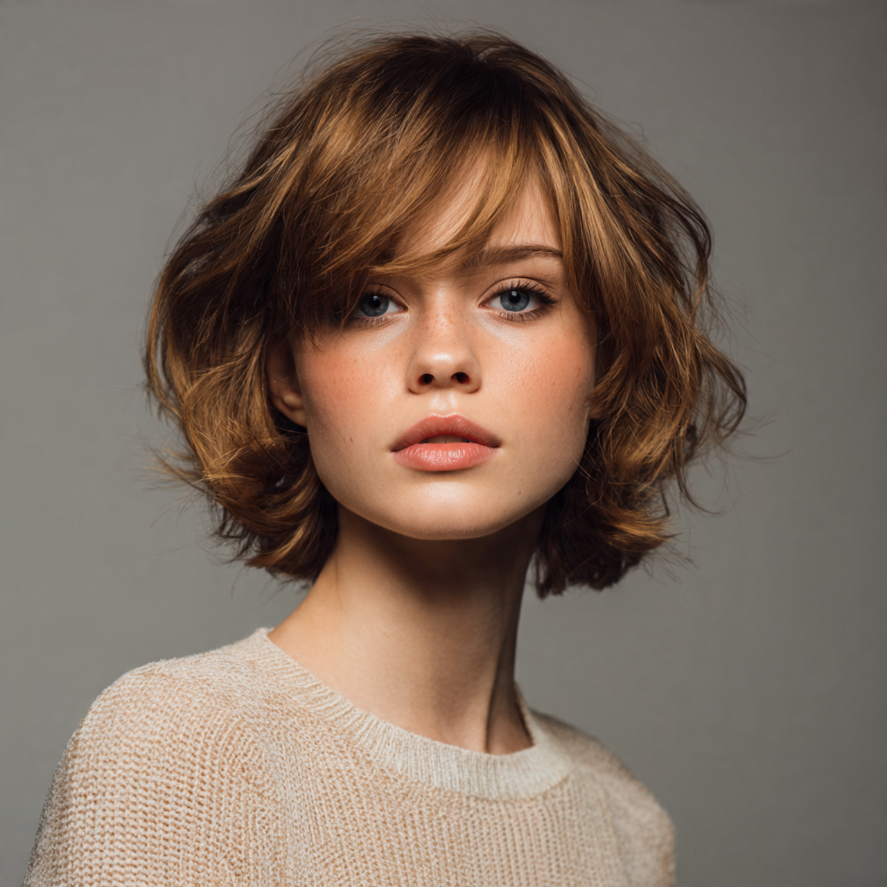 14 Hush Cut Short: Soft, Modern, and Effortlessly Stylish 7 an attractive women with blunt base with soft hush