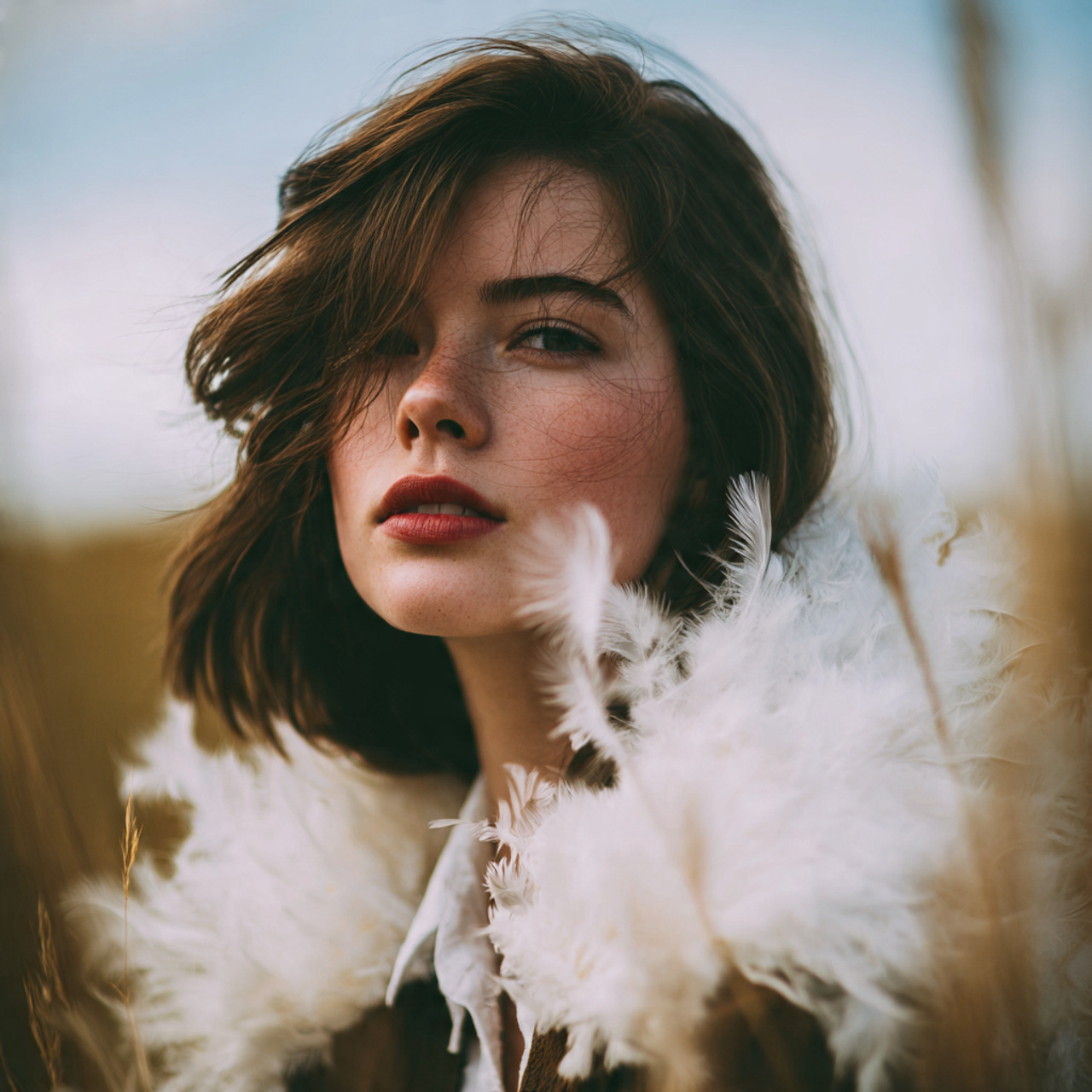 an attractive women with outdoor view having long