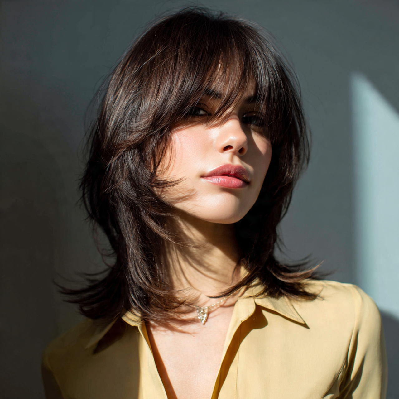 15 Soft & Trendy Hush Cut Hair Medium Ideas for Modern Style 2 an attractive women with outdoor view having mediu