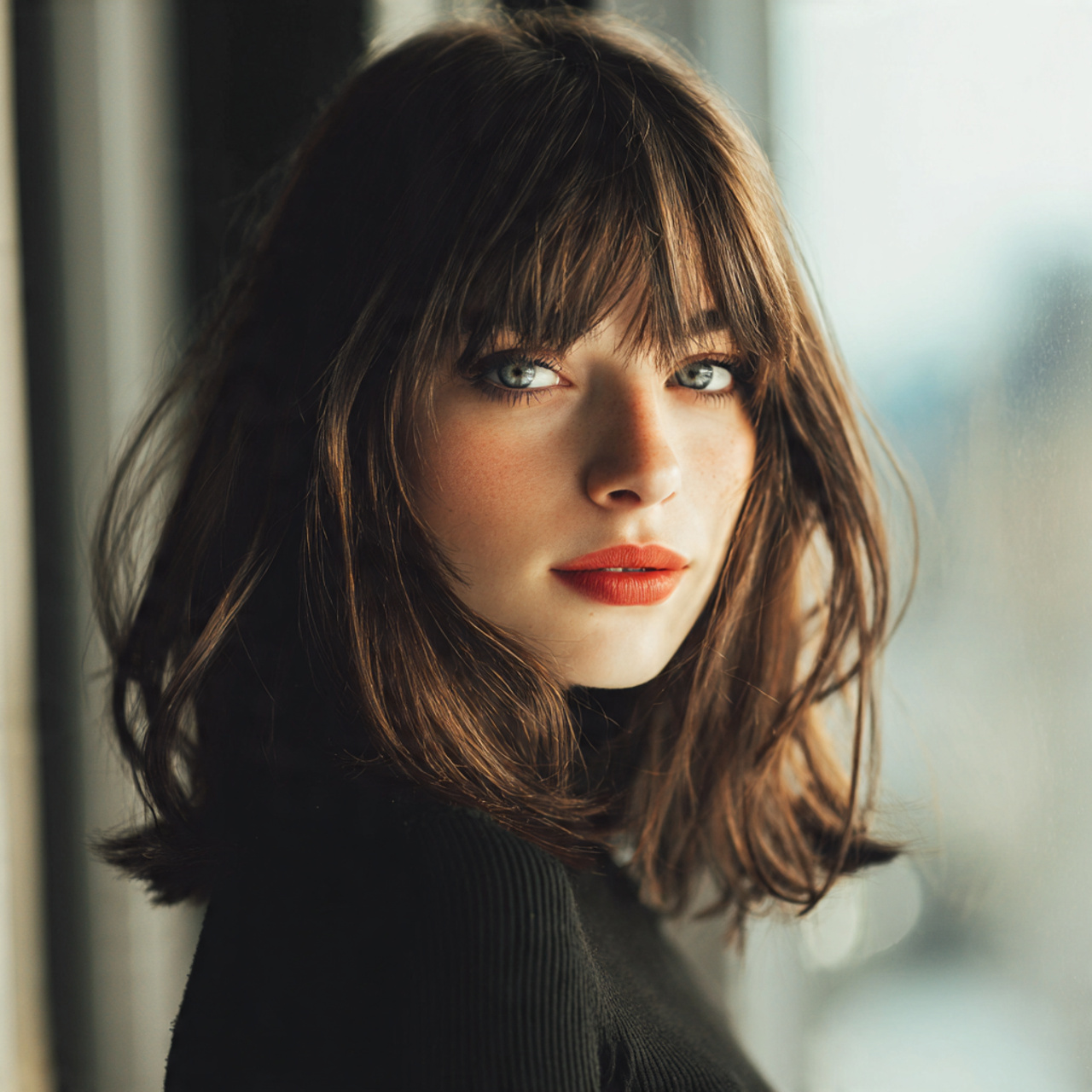 12 Long Hush Cut: Soft, Layered Hair Ideas for a Modern Effortless Look 8 an attractive women with outdoor view having minim 1
