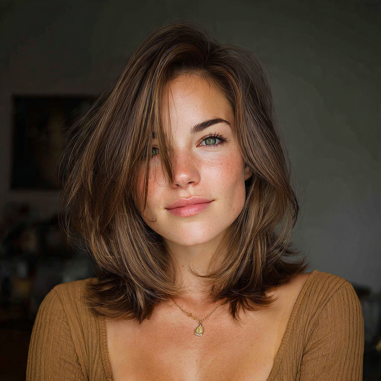 12 Hush Cut: Soft, Layered Hair Trend That Looks Effortless and Modern 2 an attractive women with shoulder length airy hush