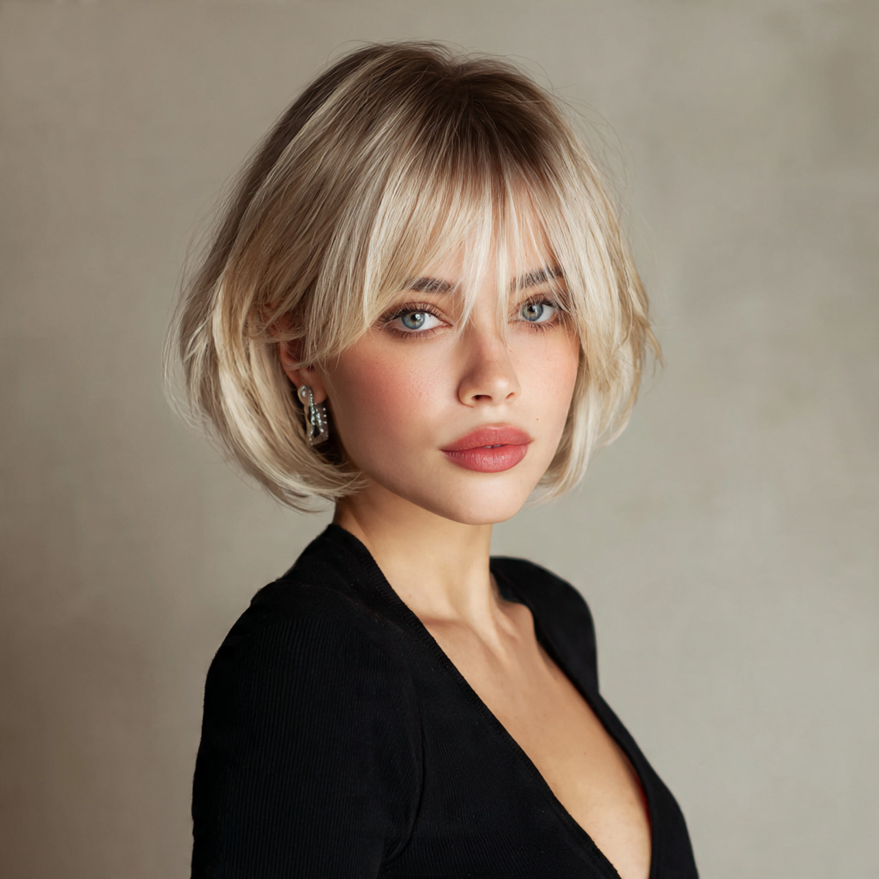 14 Hush Cut Short: Soft, Modern, and Effortlessly Stylish 1 an attractive women with soft layered hush cut bob