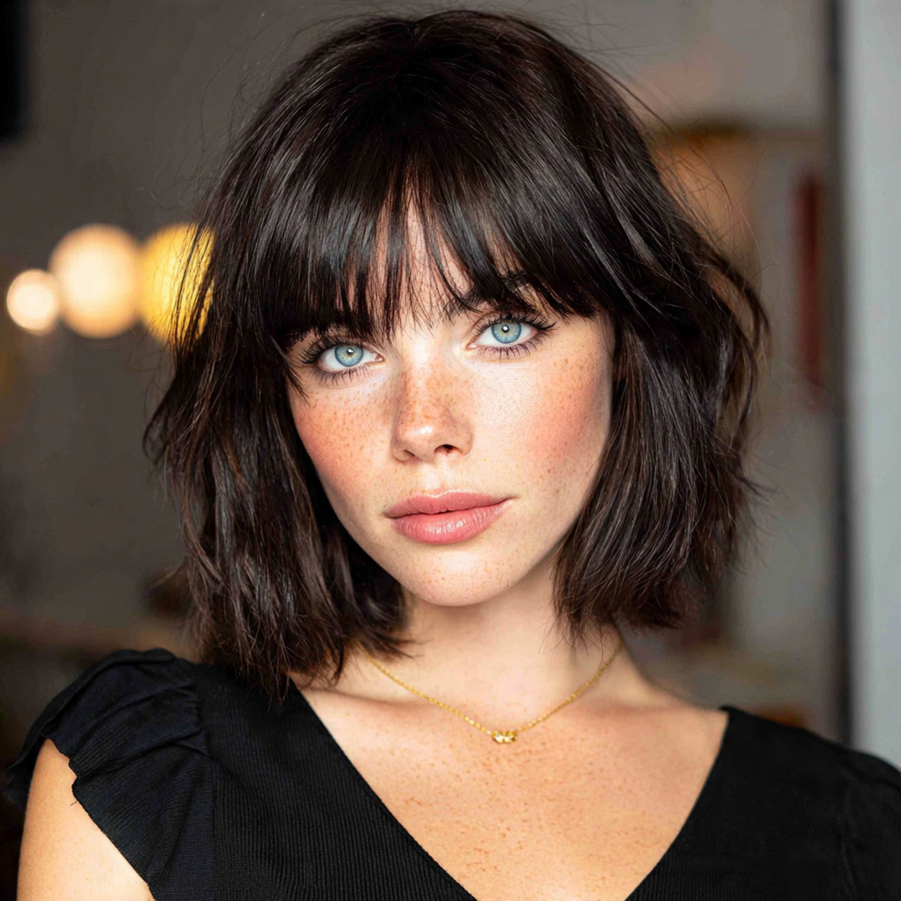 12 Hush Cut: Soft, Layered Hair Trend That Looks Effortless and Modern 4 an attractive women with textured medium hush cut