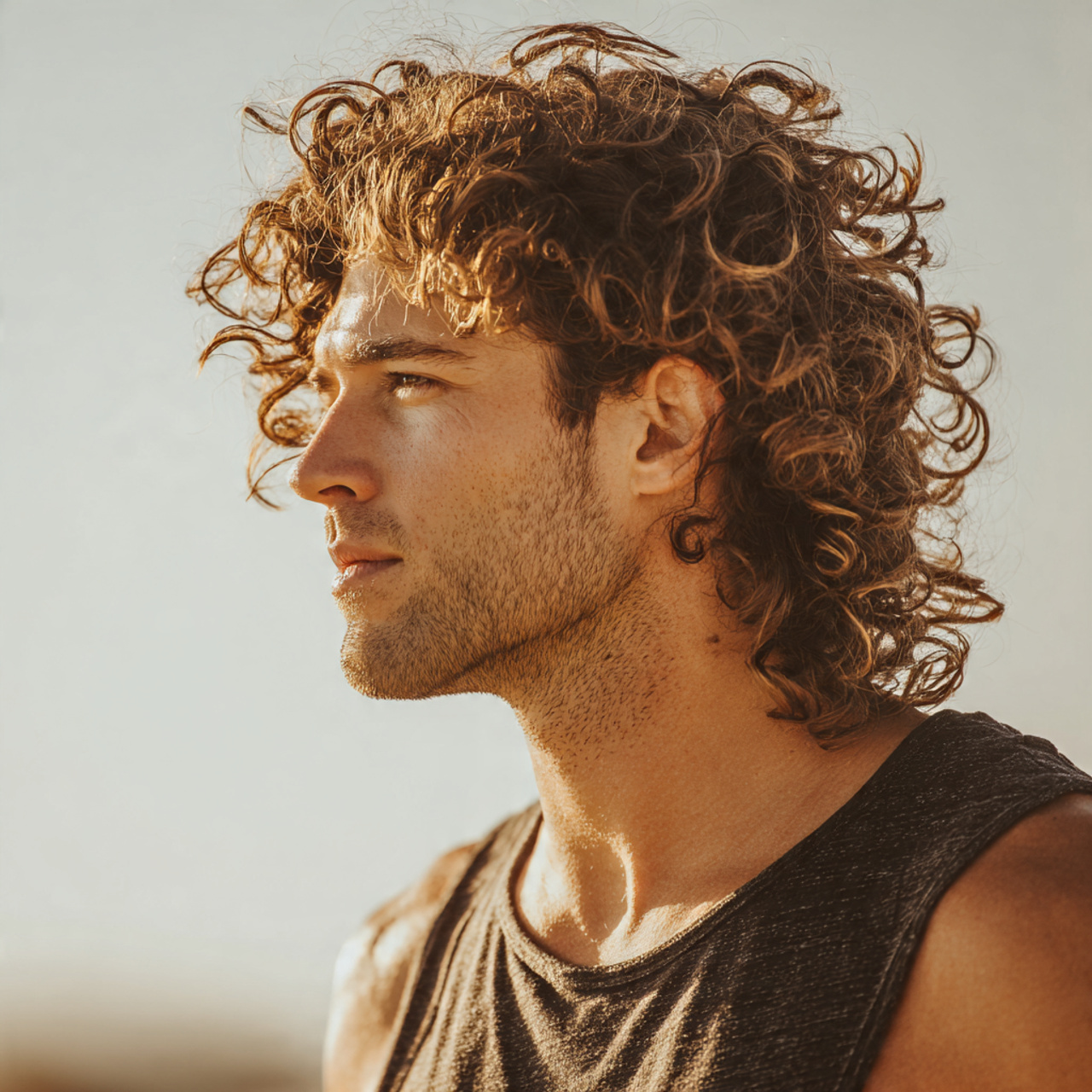 Mullet Hairstyle Mens: 14 Modern Styles and Styling Tips 5 an attractive men having curly mullet style