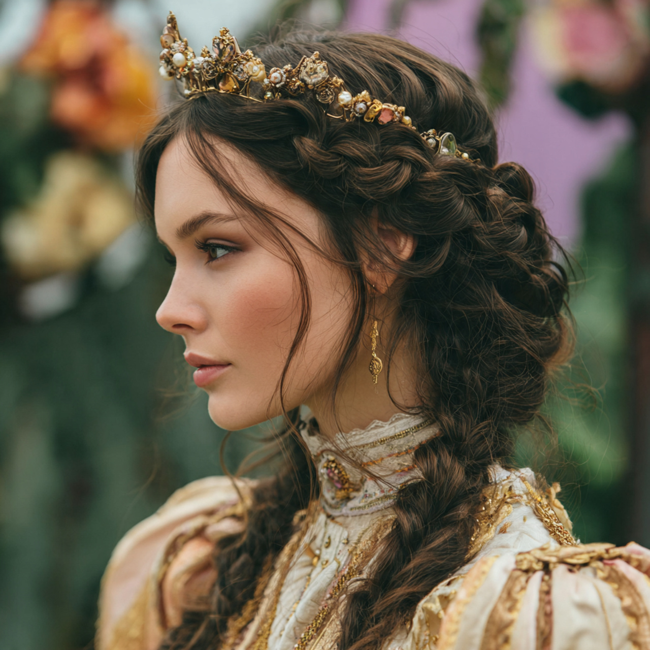 Vintage Wedding Hair: 15 Timeless Styles for a Beautiful Wedding Look 7 an attractive women having braided vintage crown