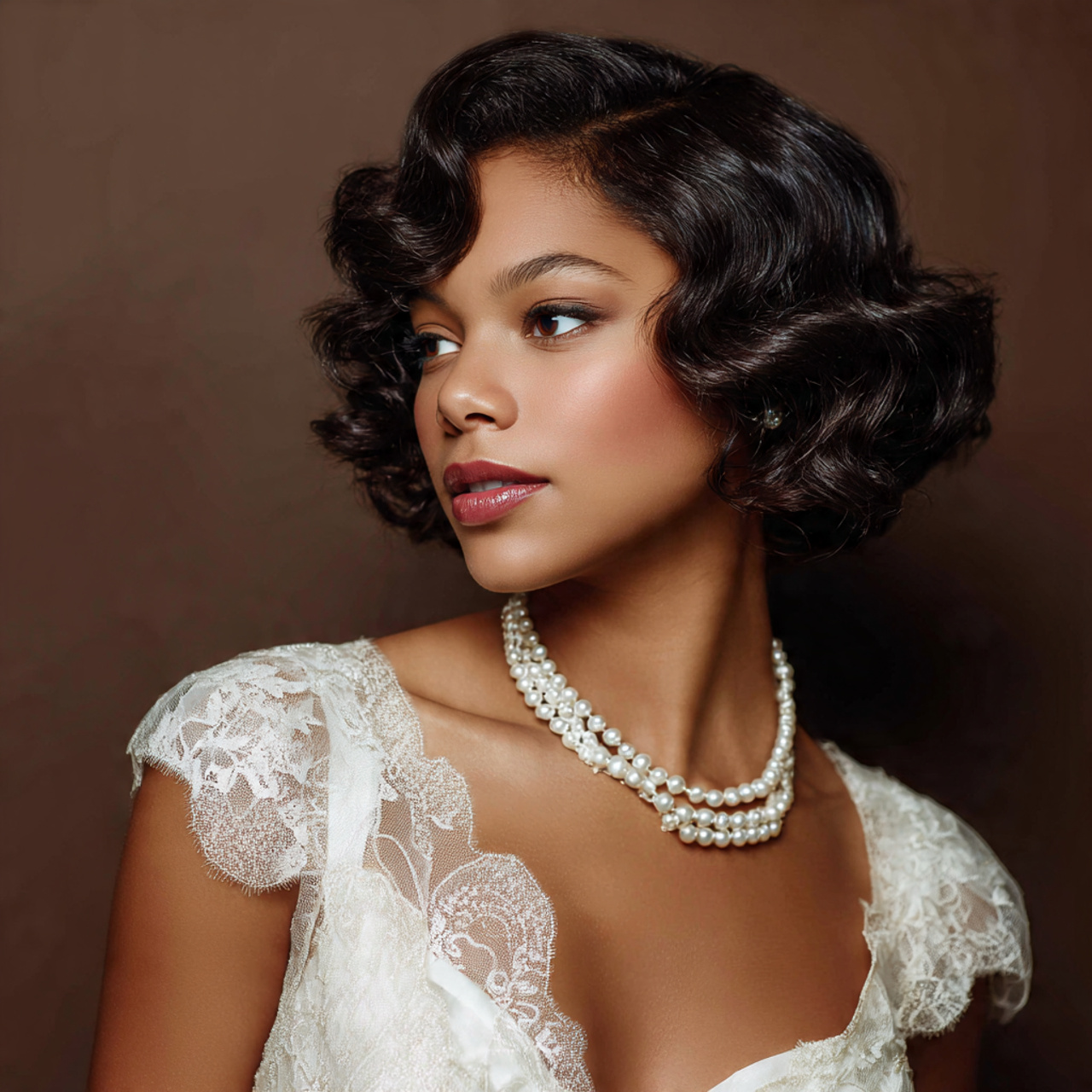 Vintage Wedding Hair: 15 Timeless Styles for a Beautiful Wedding Look 15 an attractive women having curled bob vintage