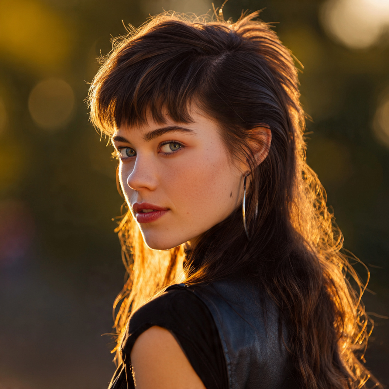 an attractive women having easy grow out mullet