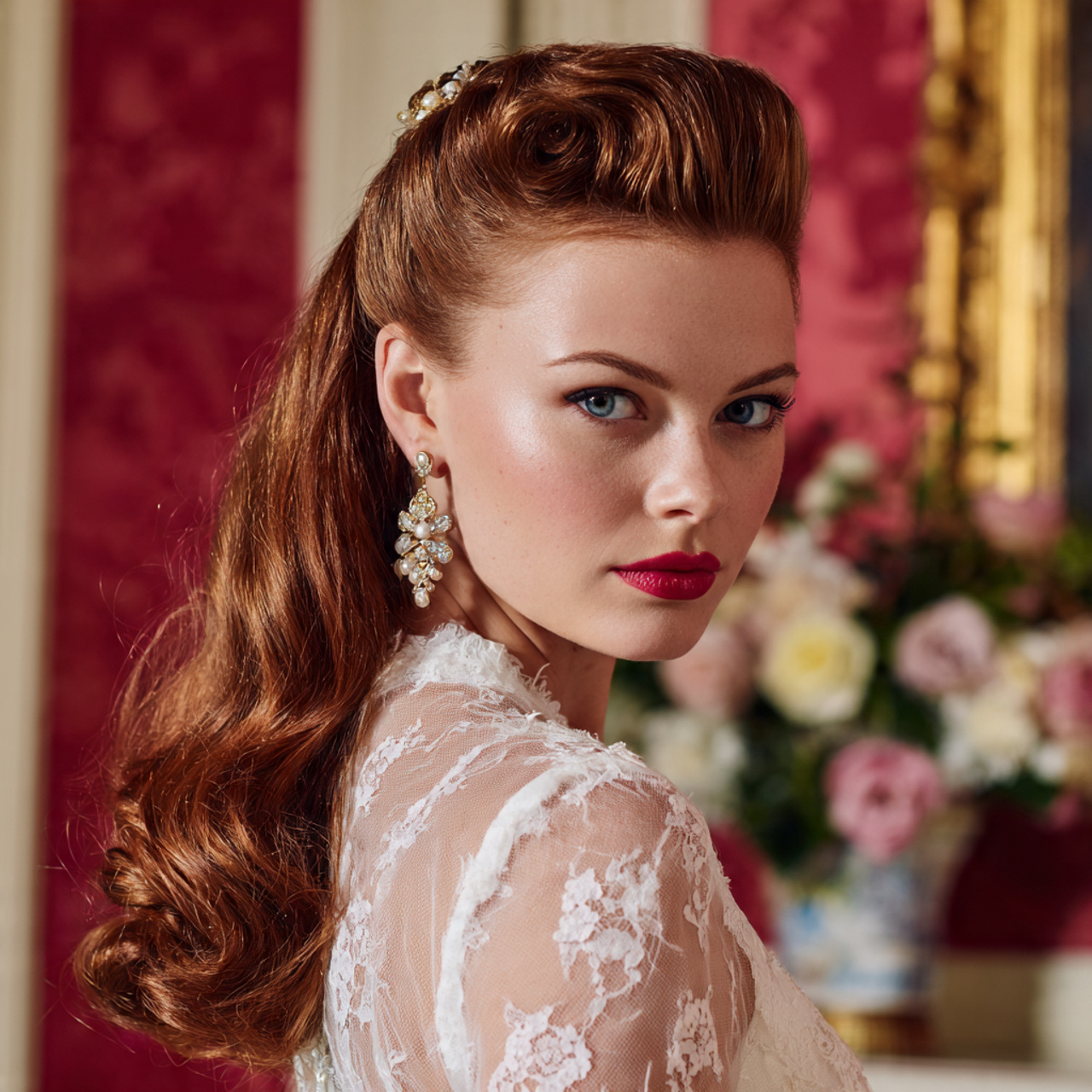 Vintage Wedding Hair: 15 Timeless Styles for a Beautiful Wedding Look 14 an attractive women having half up retro style