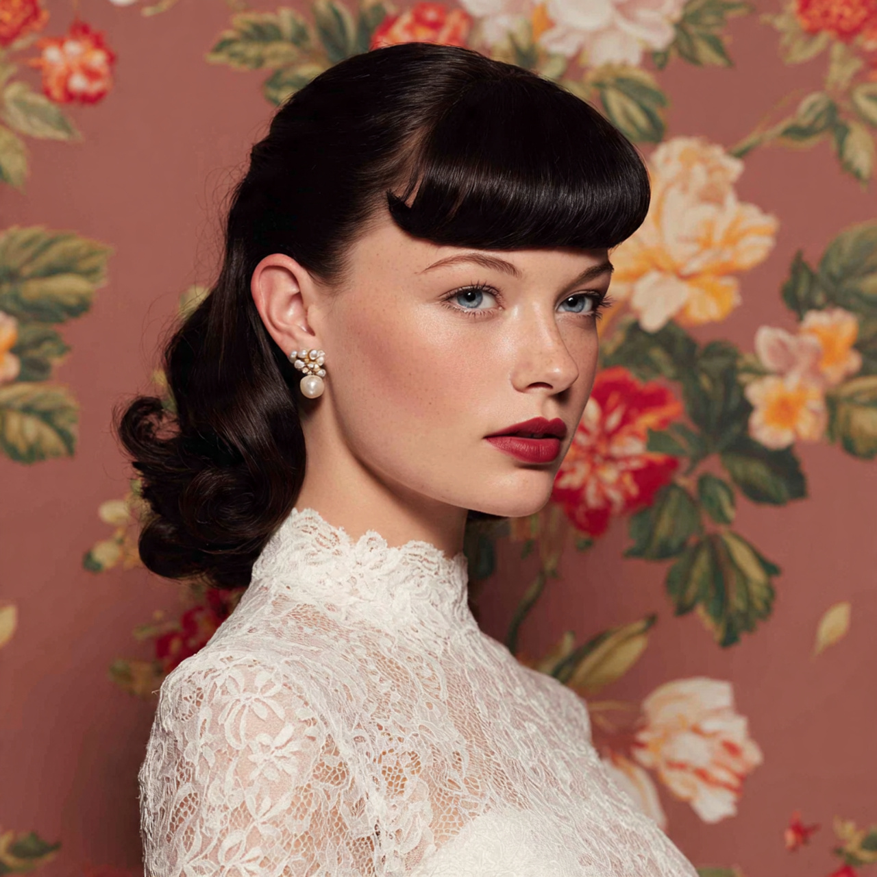 Vintage Wedding Hair: 15 Timeless Styles for a Beautiful Wedding Look 11 an attractive women having soft rolled bangs