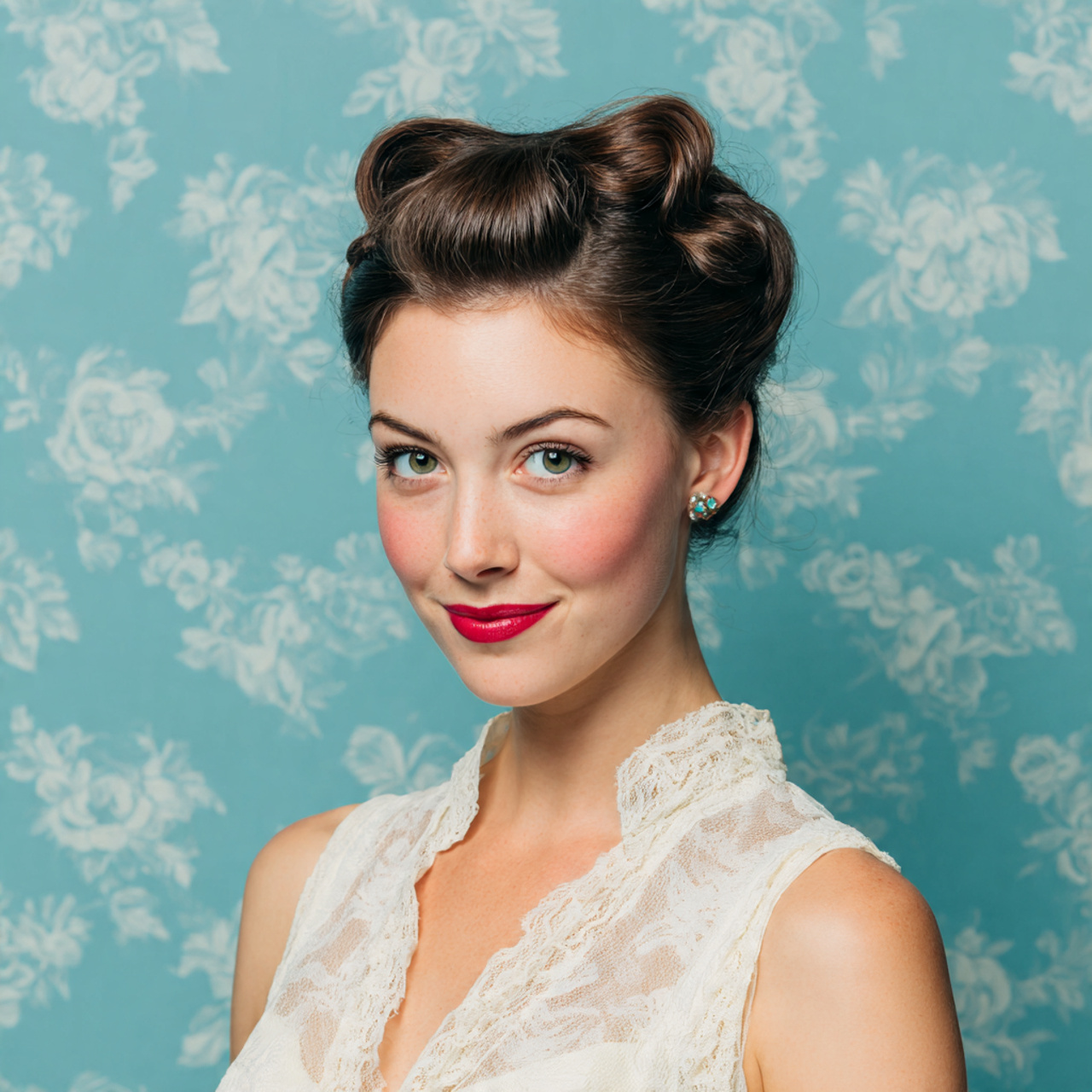 Vintage Wedding Hair: 15 Timeless Styles for a Beautiful Wedding Look 4 an attractive women having victory roll updo