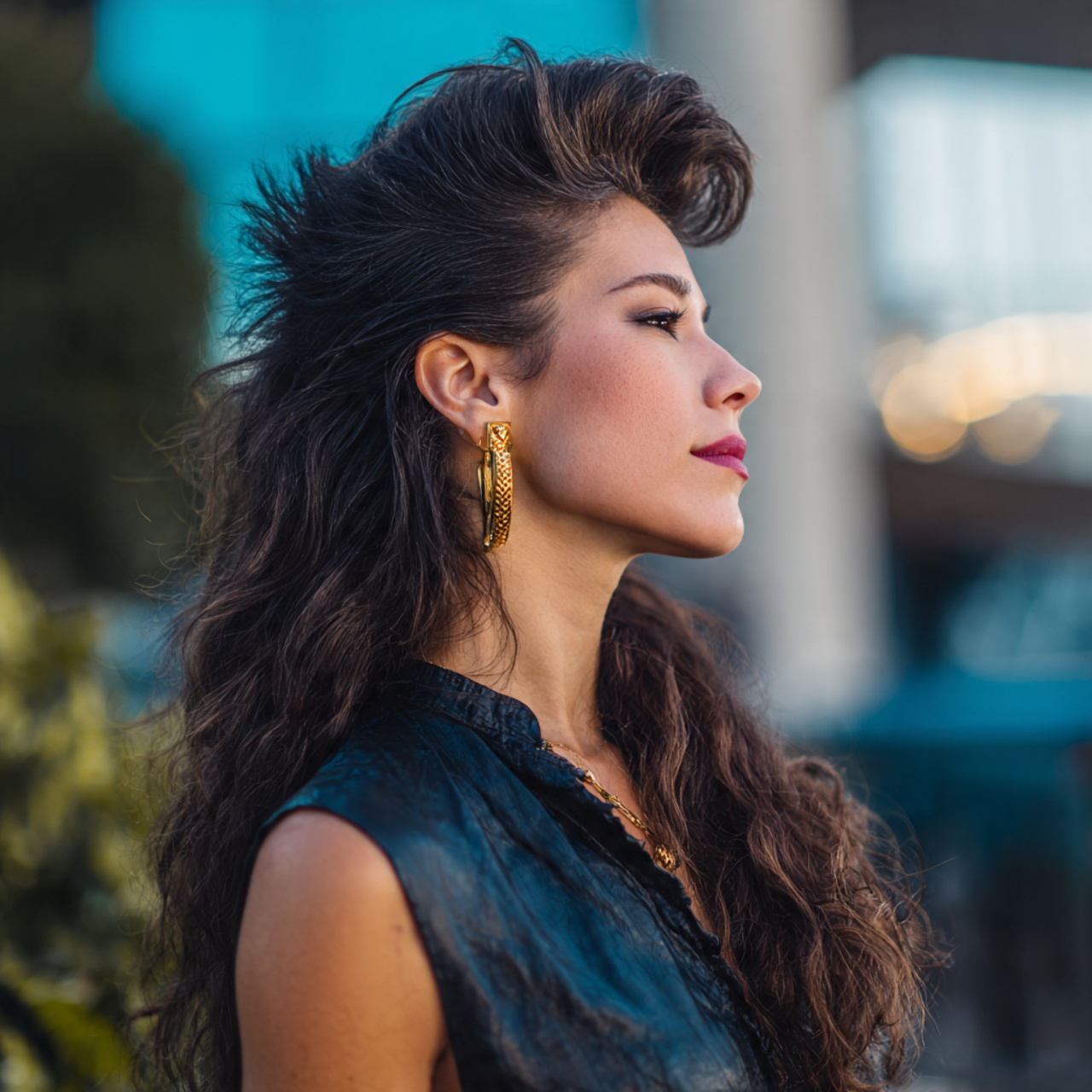 an attractive women having volume focus mullet