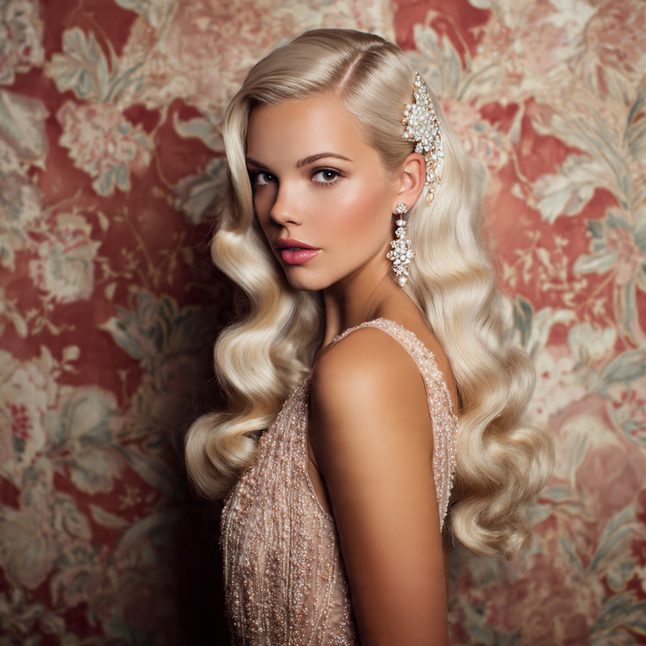 Vintage Wedding Hair: 15 Timeless Styles for a Beautiful Wedding Look 13 an attractive women having waterfall waves with
