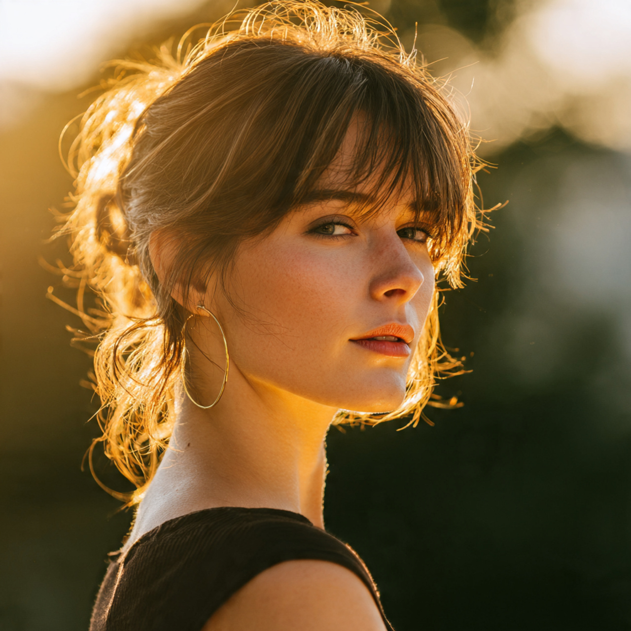 an attractive women having wispy light mullet