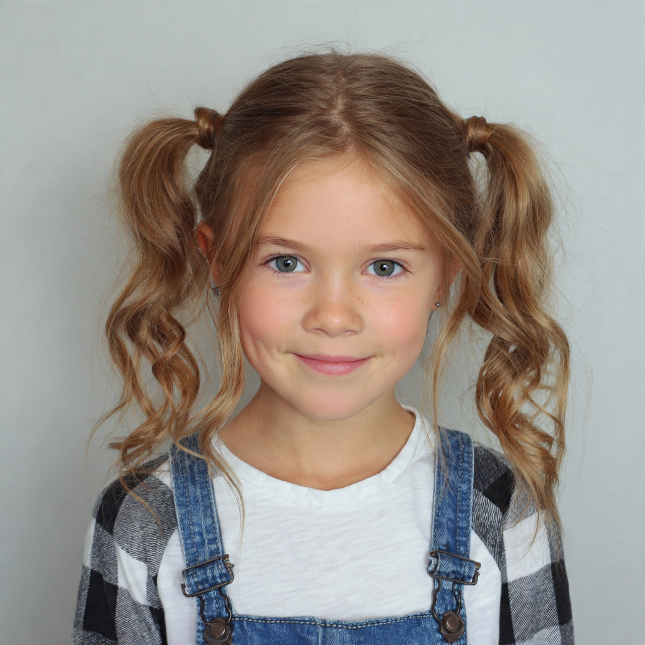 a cute girl having cute easy loose twin ponytails