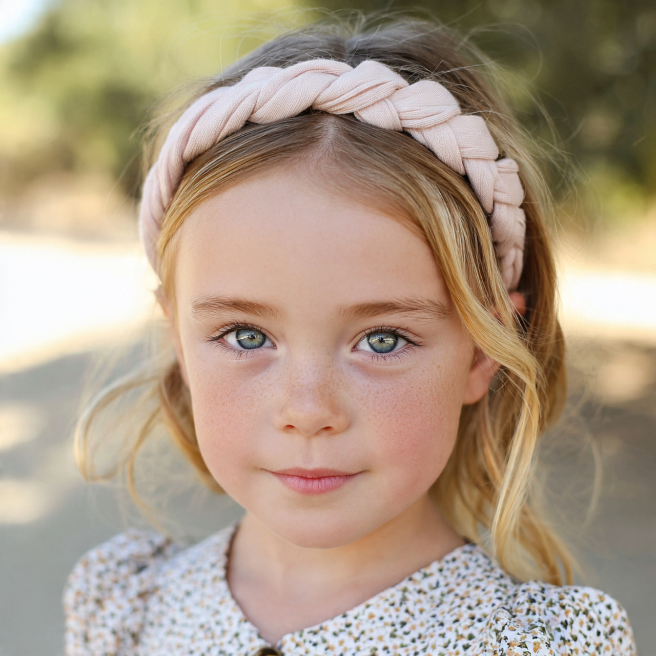 a cute kid having cute easy braided headband style