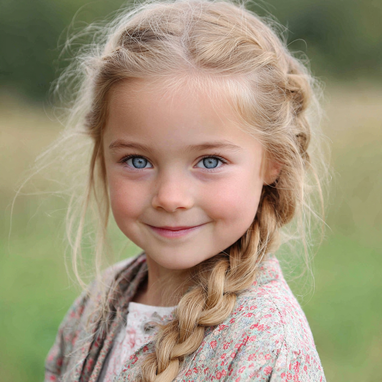 a cute kid having cute easy side braid hairstyle w