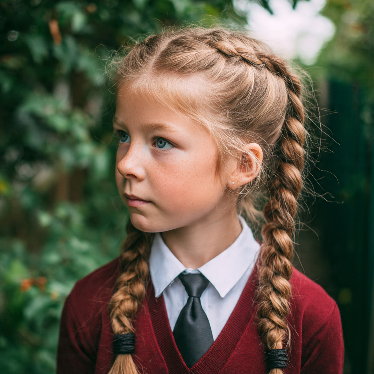 a girl having easy school classic three strand bra