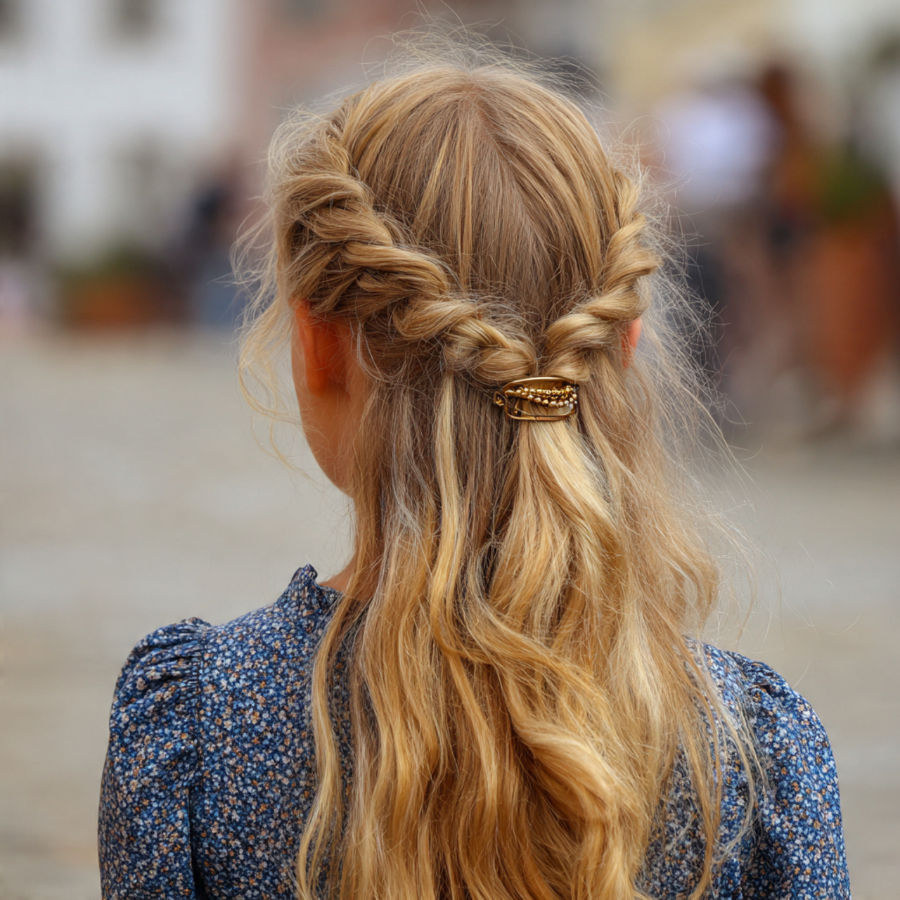 a girl having easy school simple claw clip twist h