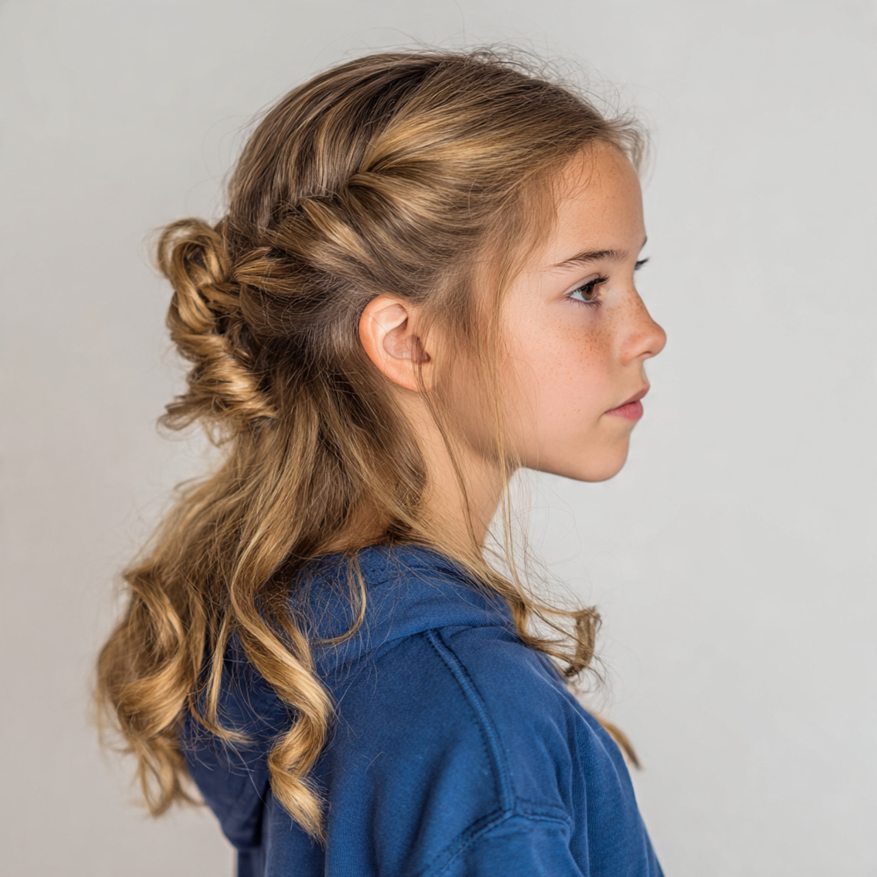 a school teen having easy claw clip twist hairstyl