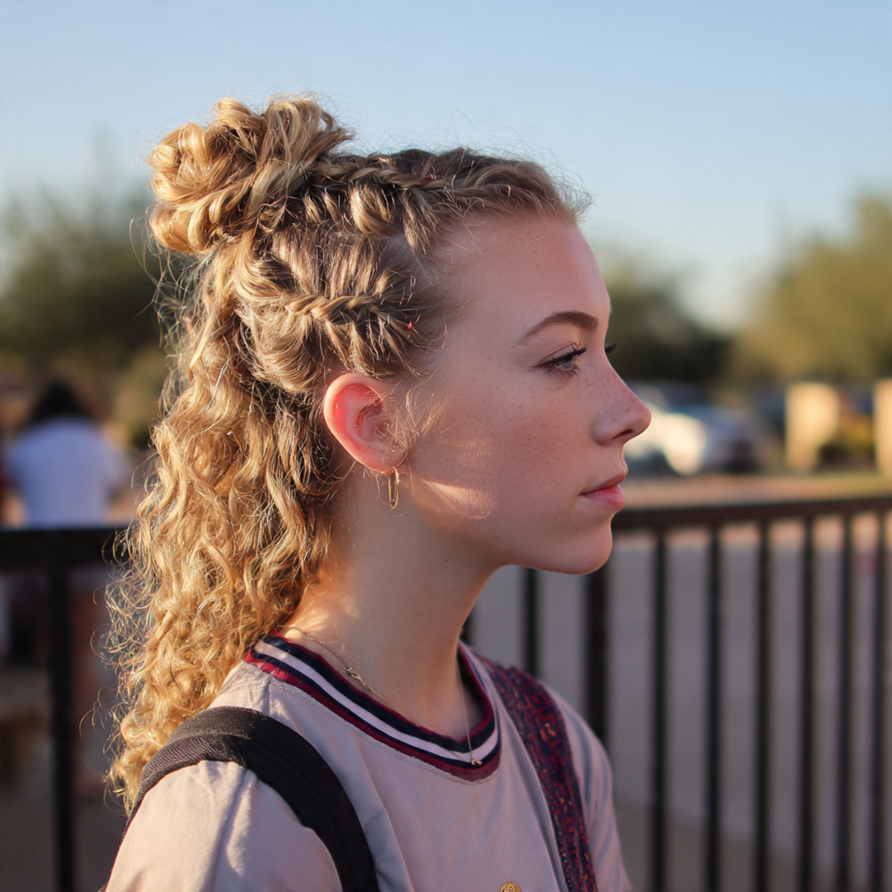 a school teen having quick easy cute relaxed half