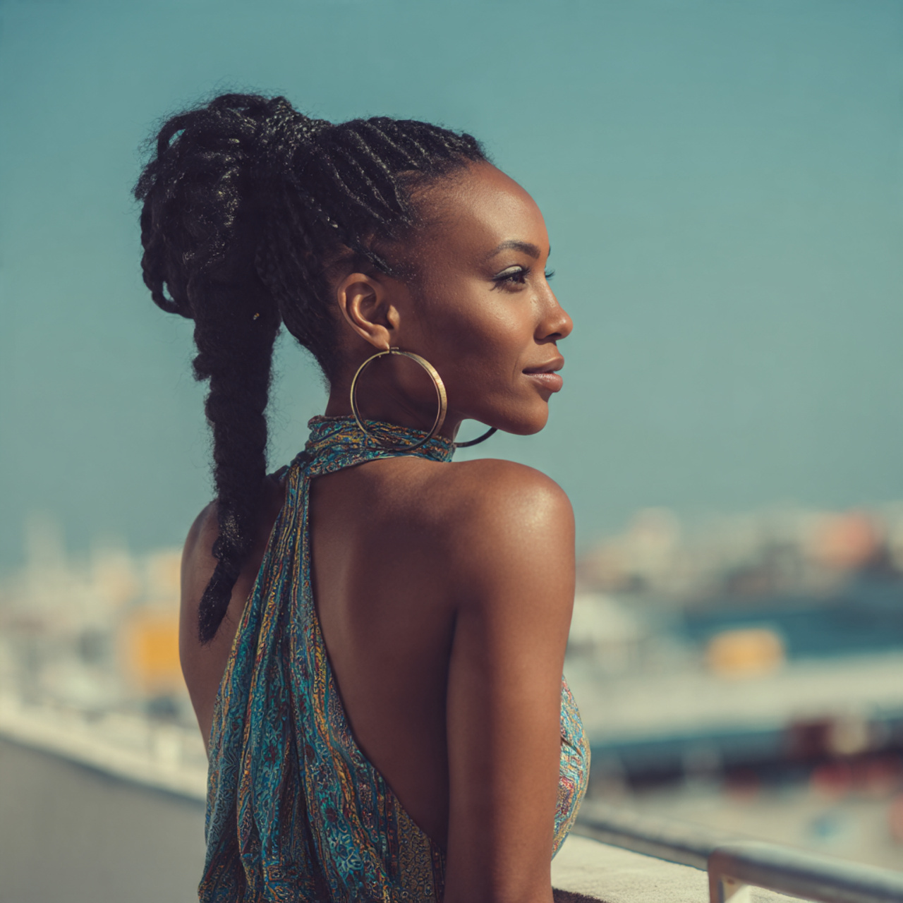 Easy Hairstyles Black Women: Simple Styles for Everyday Beauty 4 an attractive black woman having easy braided pony