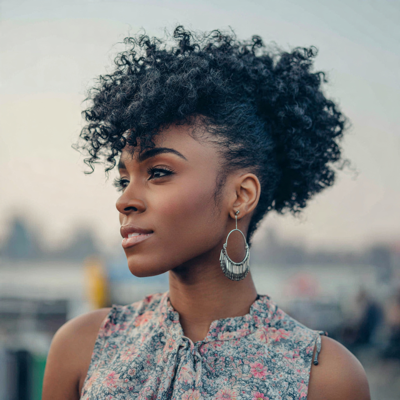 Easy Hairstyles Black Women: Simple Styles for Everyday Beauty 14 an attractive black woman having easy low puff sty
