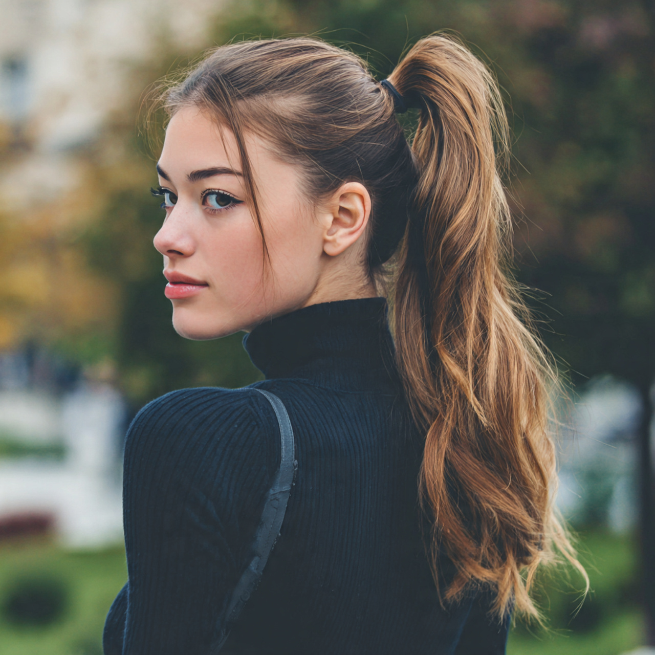 an attractive girl having easy loose bubble ponyta