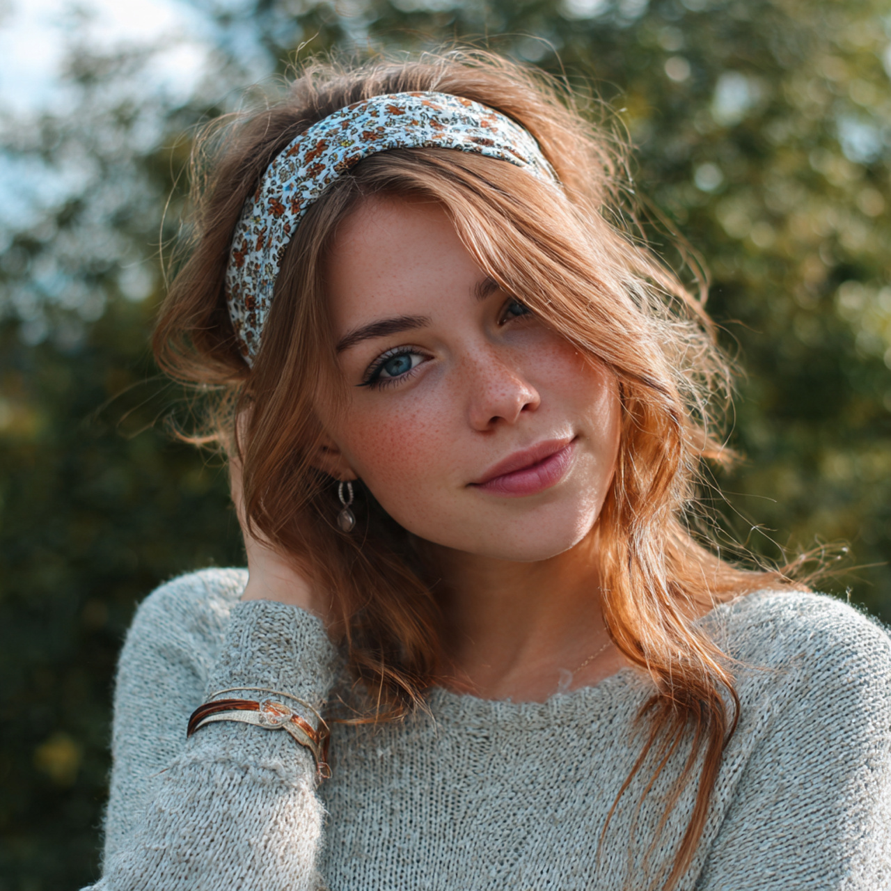 an attractive girl having easy soft headband style