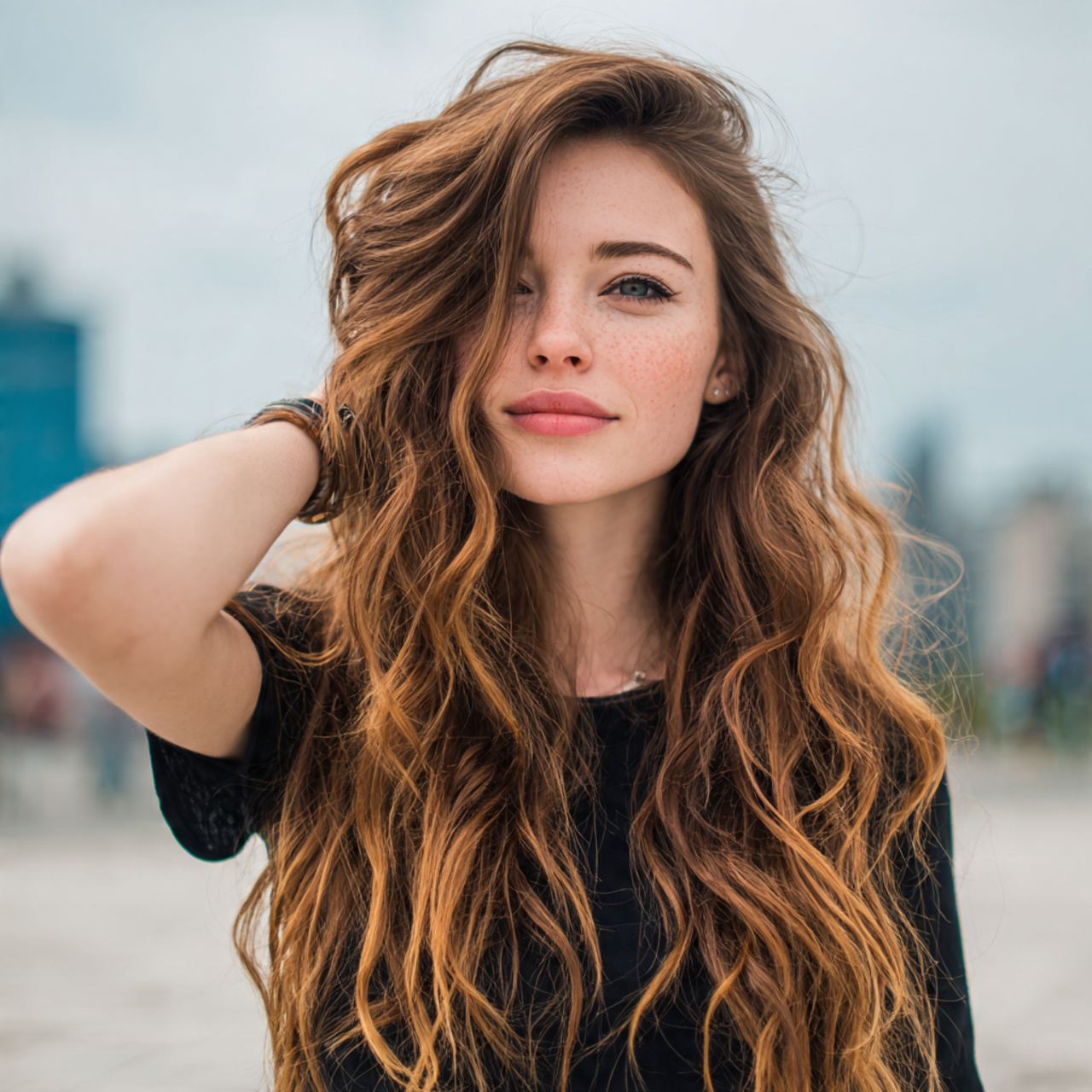 an attractive girl having easy soft loose waves ha