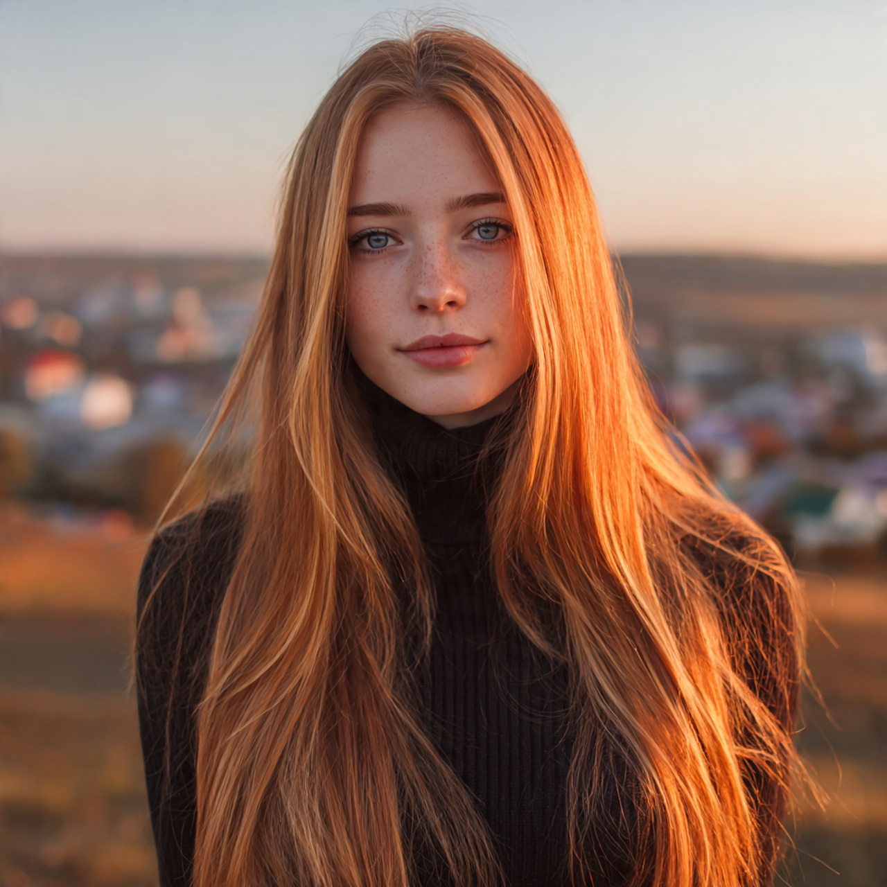 an attractive girl having easy straight down with