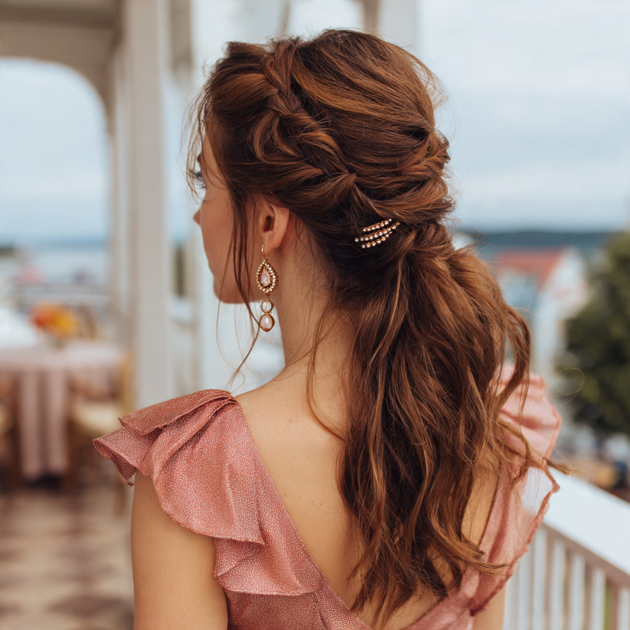 an attractive wedding guest having easy elegant cl