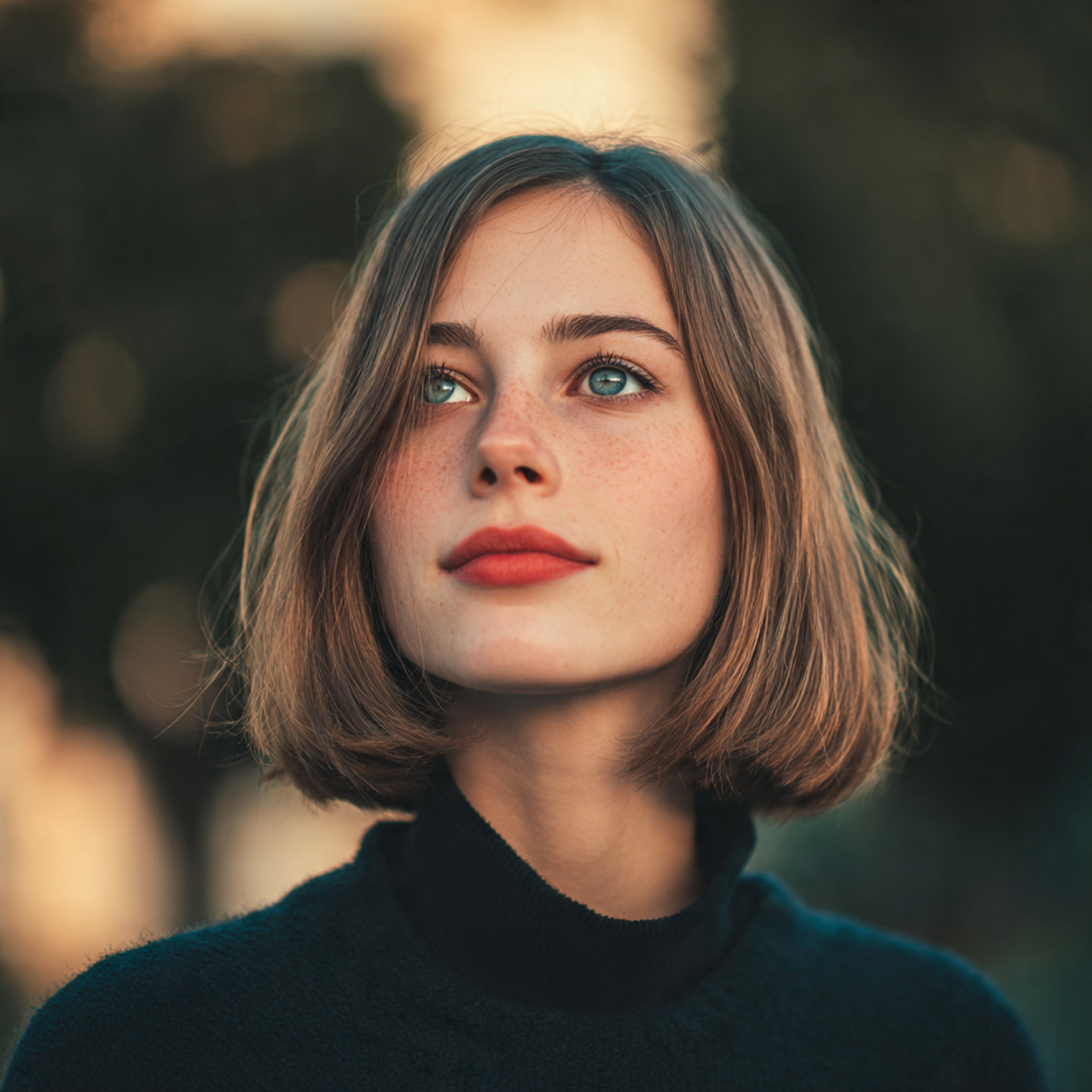 an attractive woman having classic straight down s