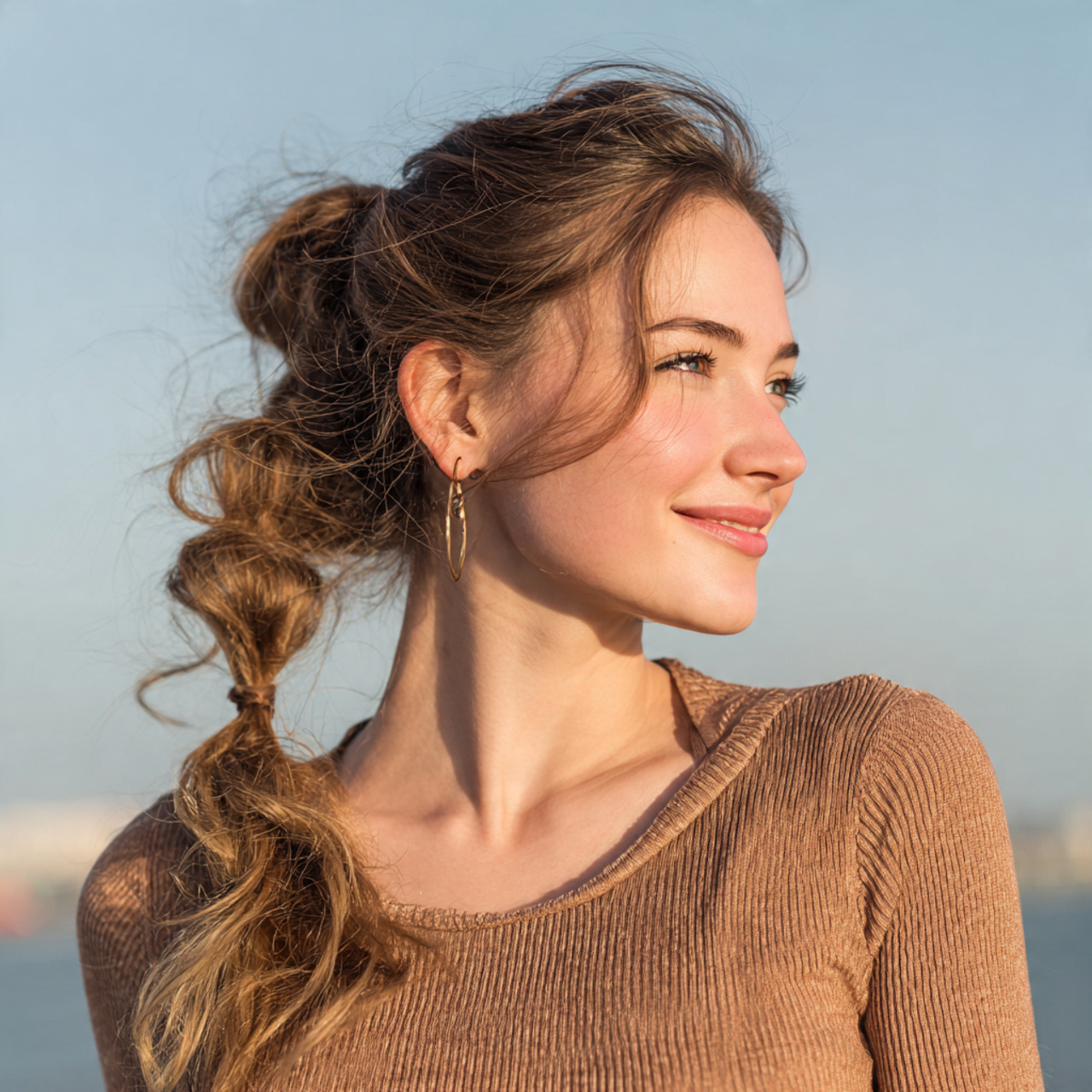 an attractive woman having cute and easy bubble po