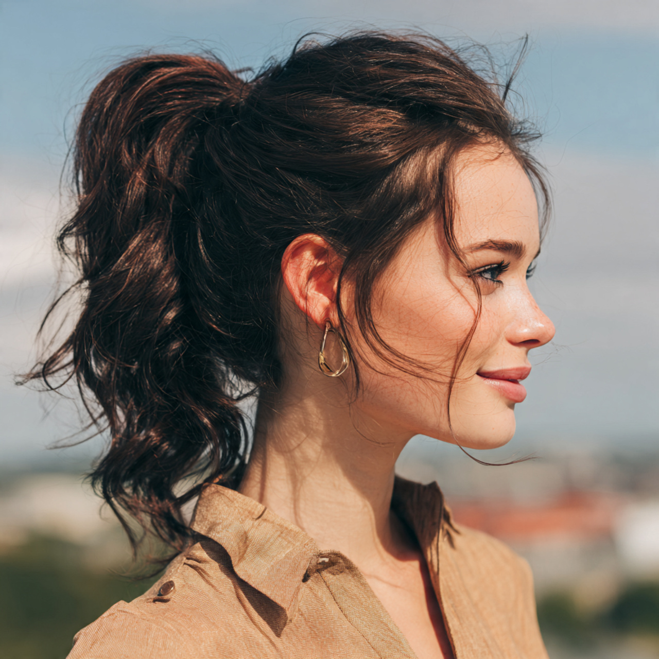 an attractive woman having cute and easy classic h