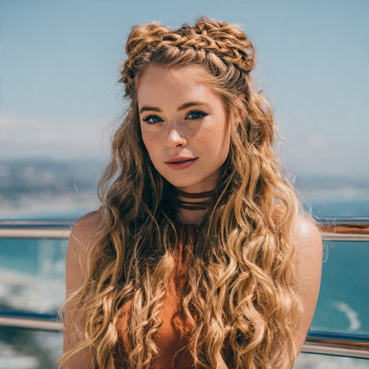 an attractive woman having cute and easy half up t