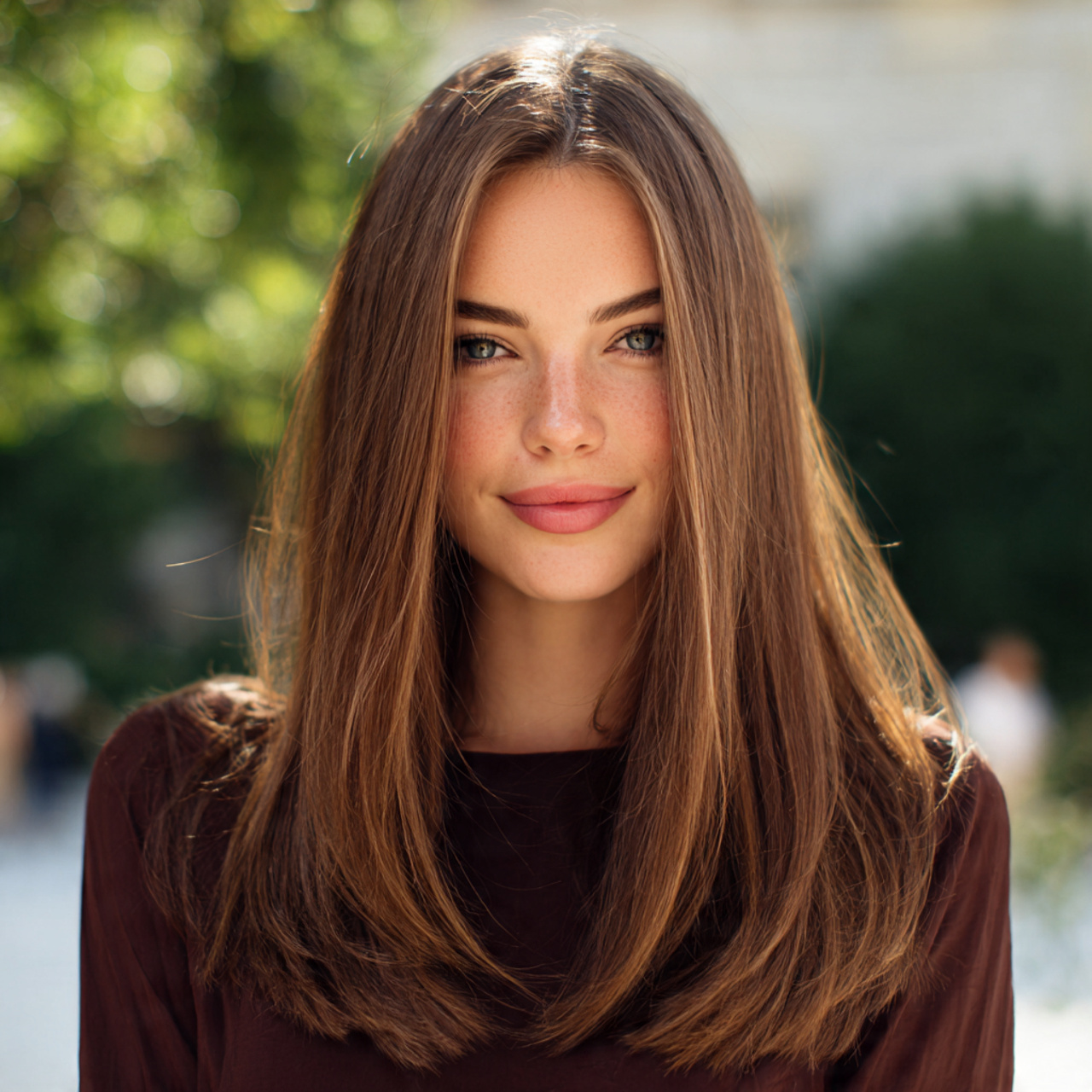 an attractive woman having cute and easy sleek str