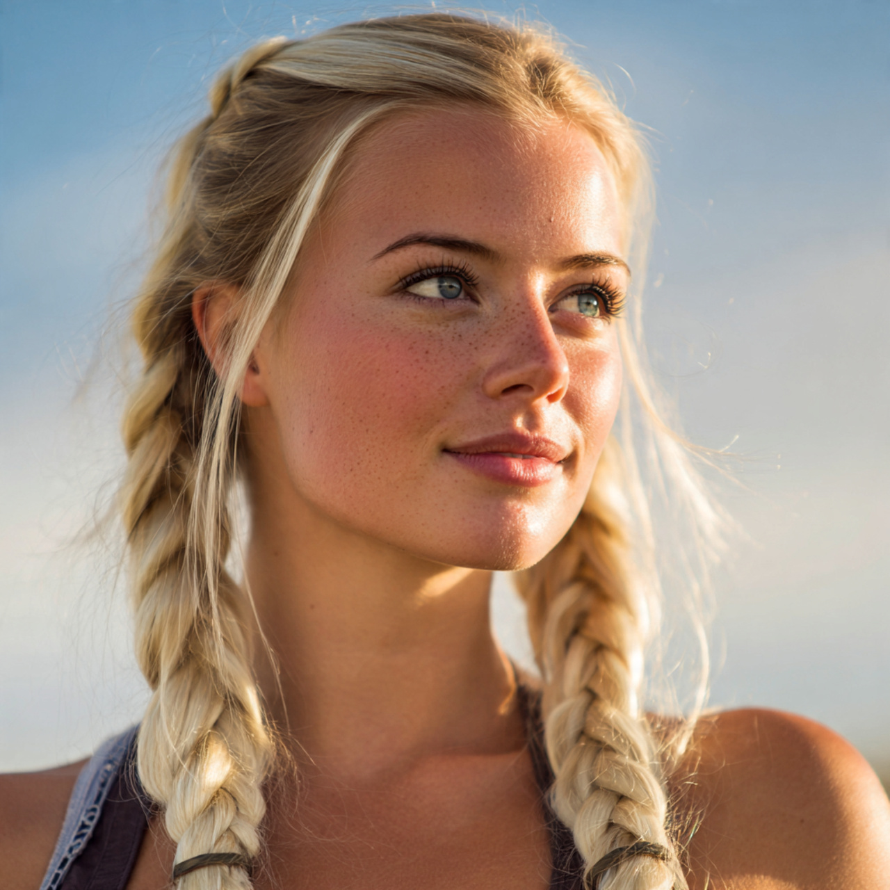 an attractive woman having cute and easy soft doub