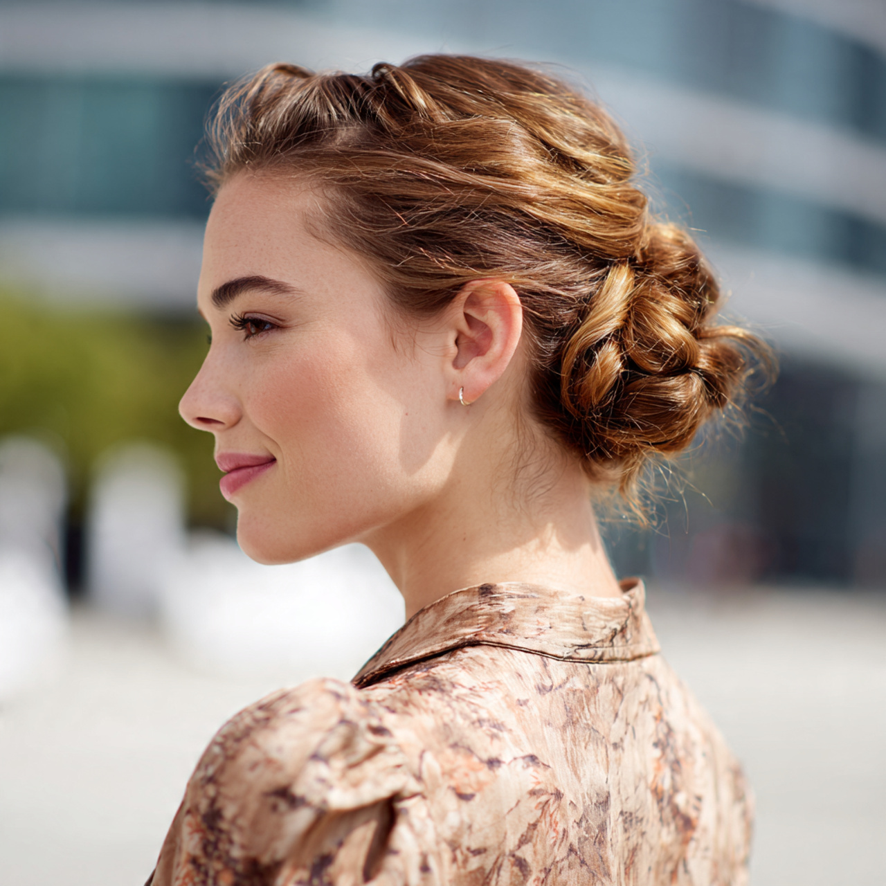 an attractive woman having cute easy low twisted b