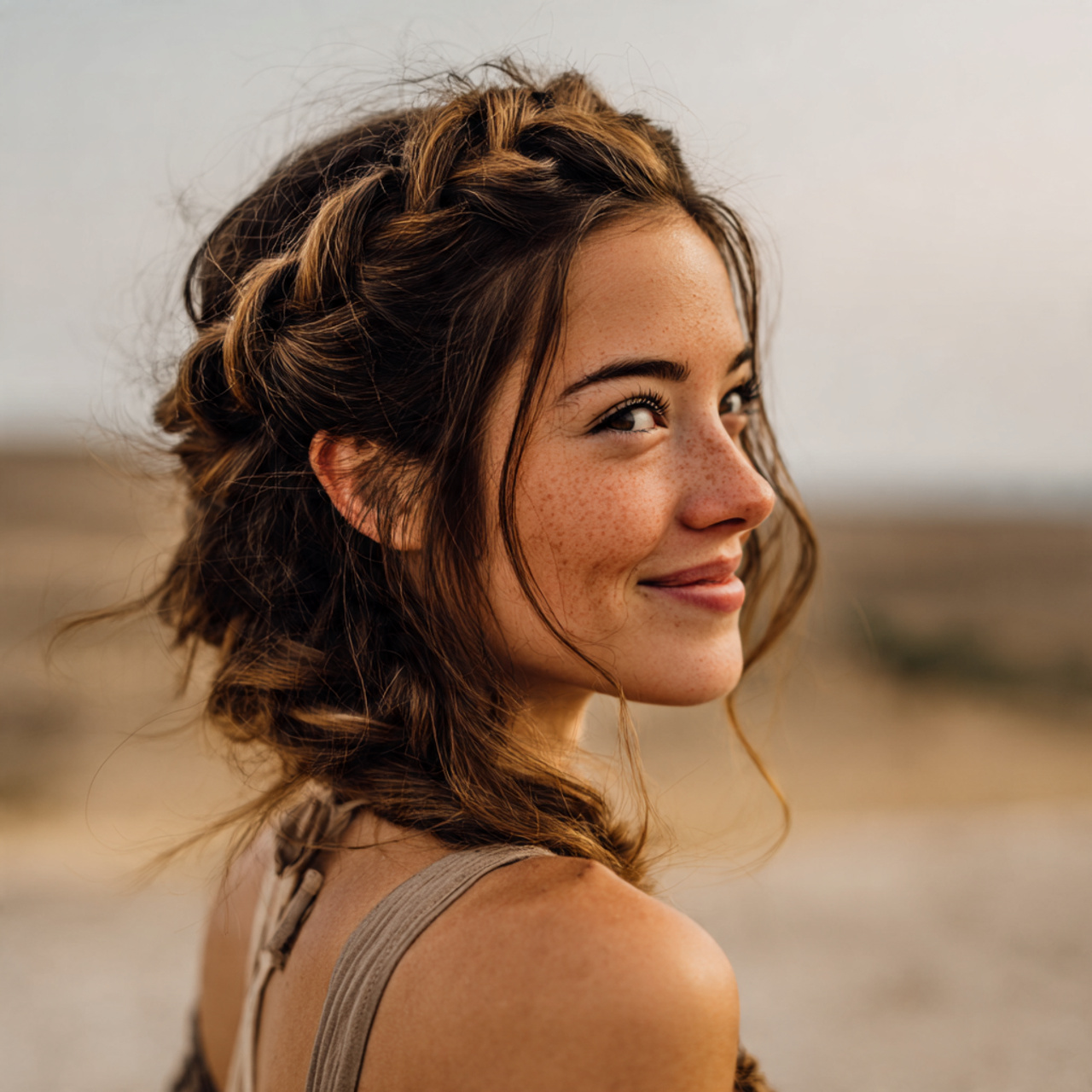 an attractive woman having cute easy mini braided