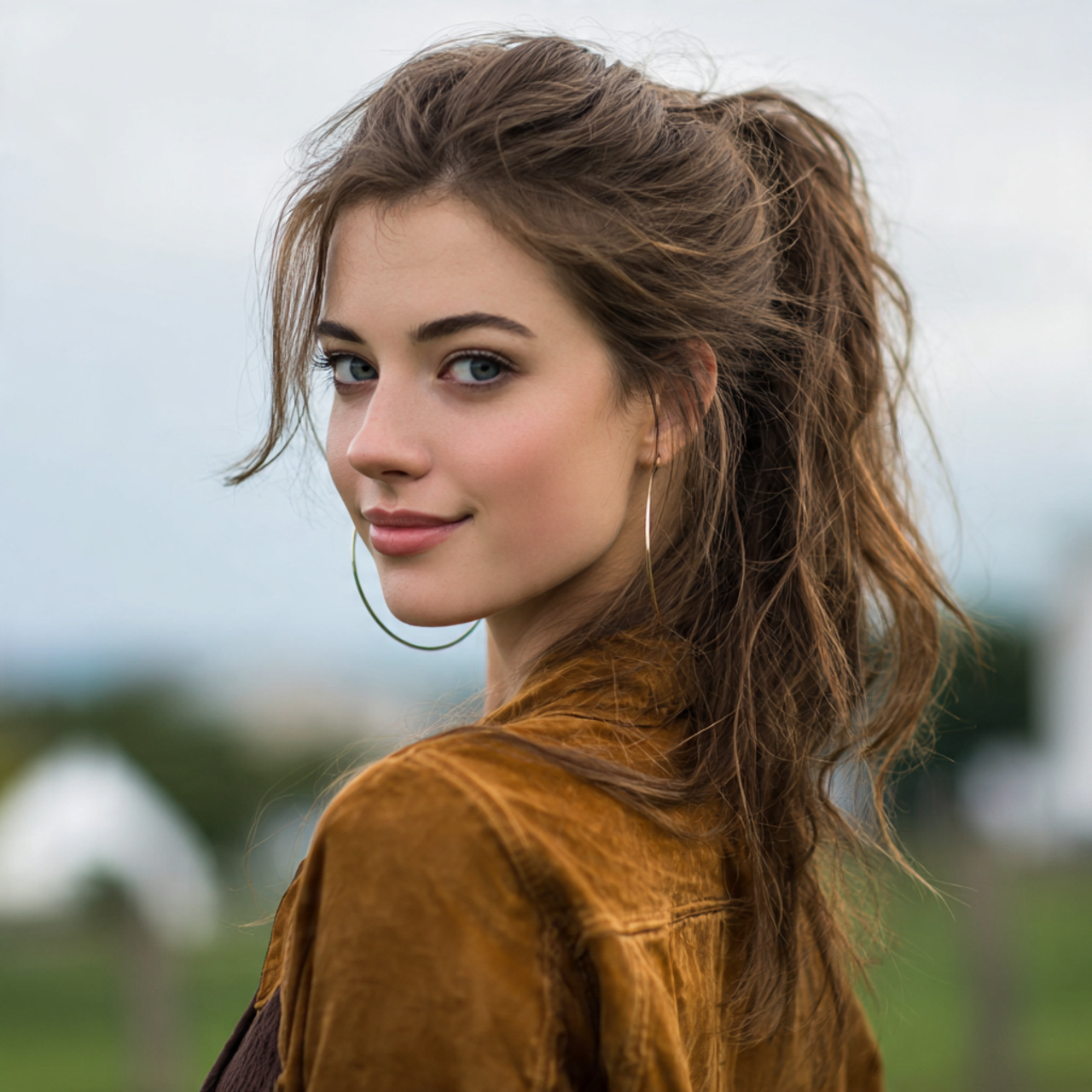 an attractive woman having cute easy relaxed low p