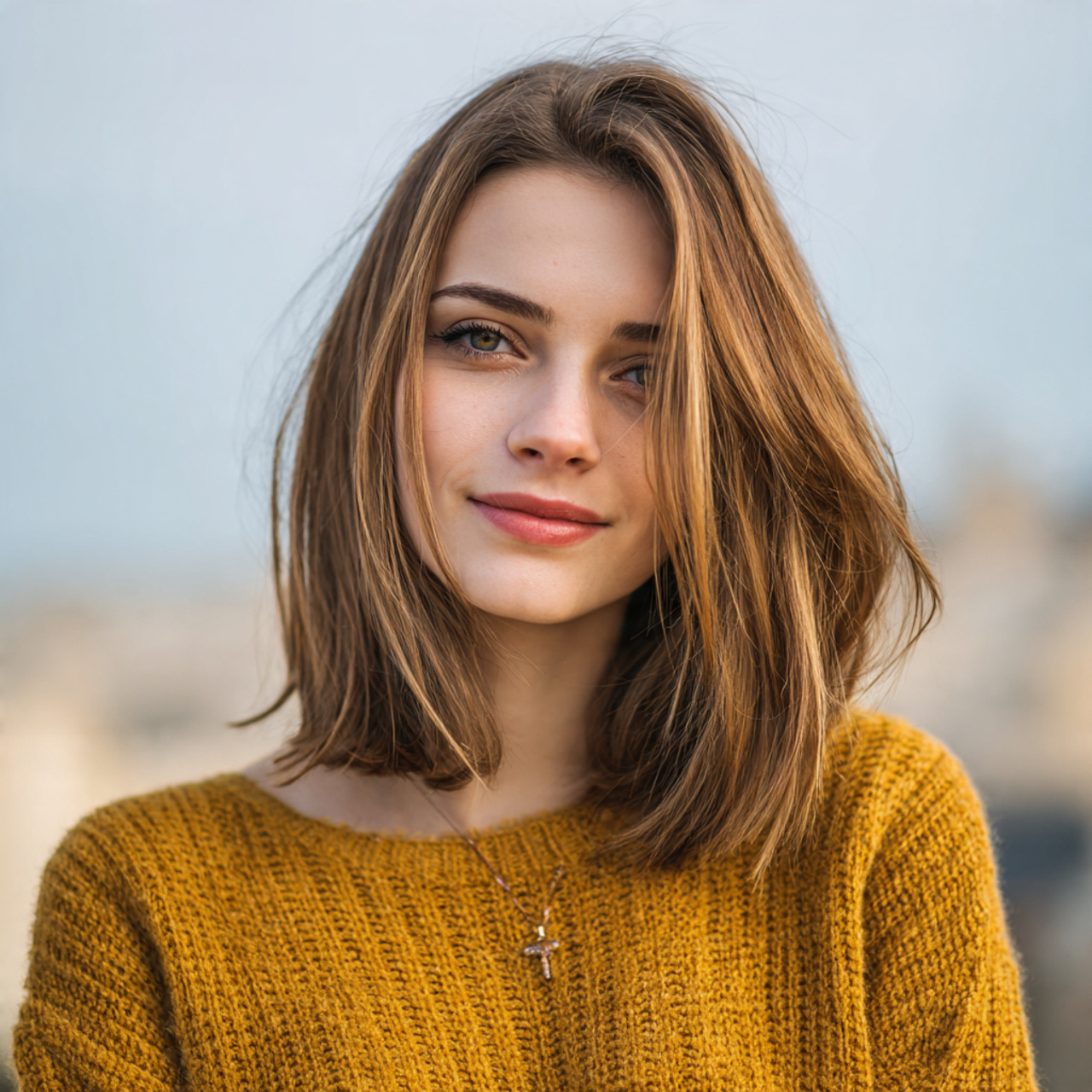 an attractive woman having cute easy side swept st