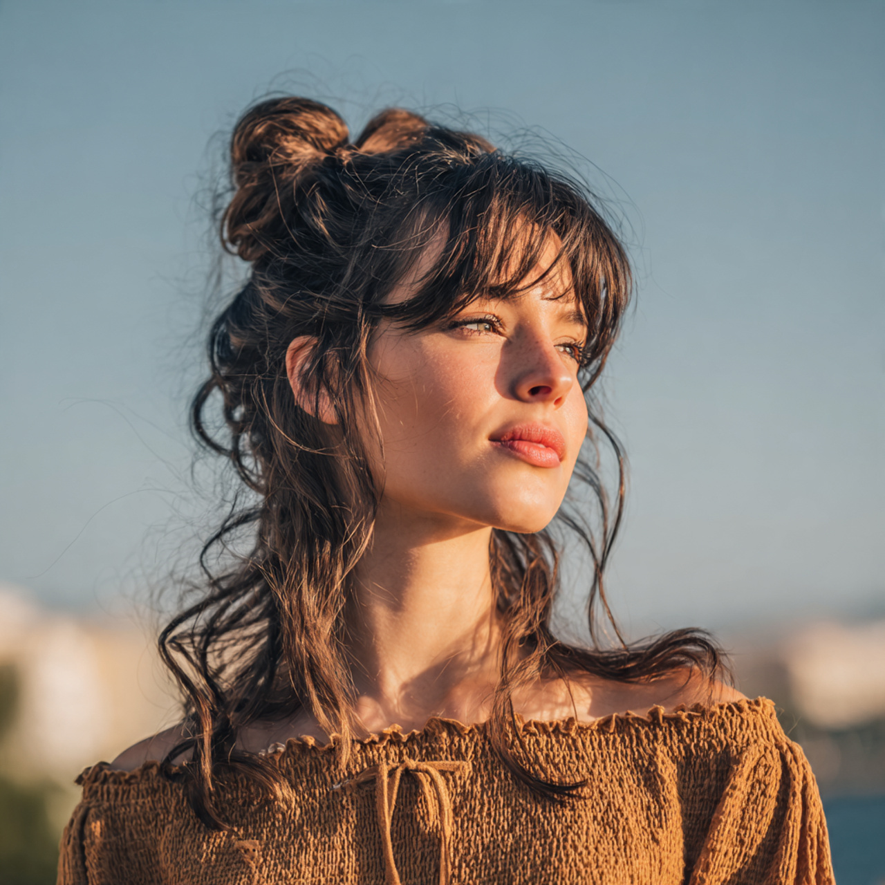 an attractive woman having cute easy soft half up