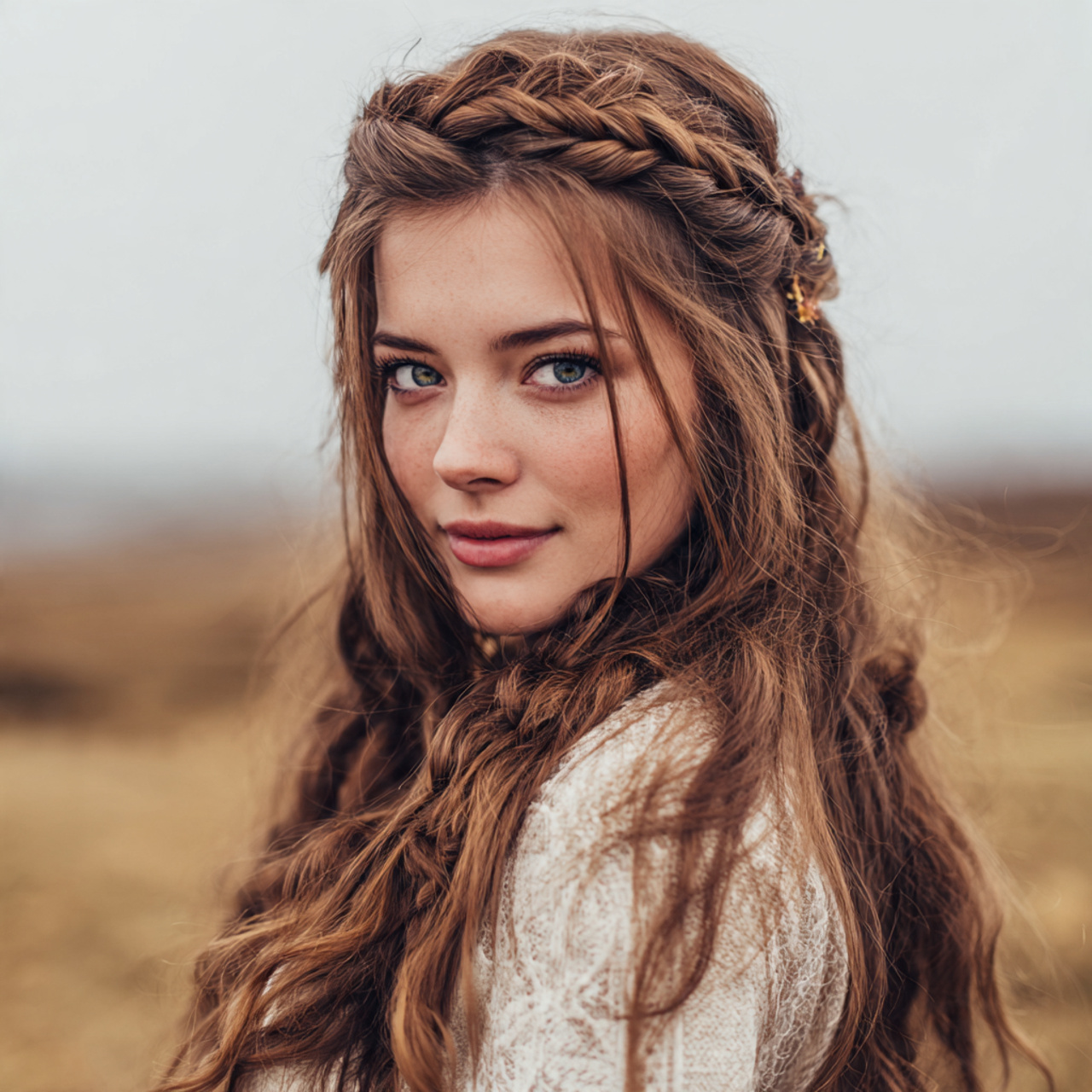 an attractive woman having easy boho half up twist