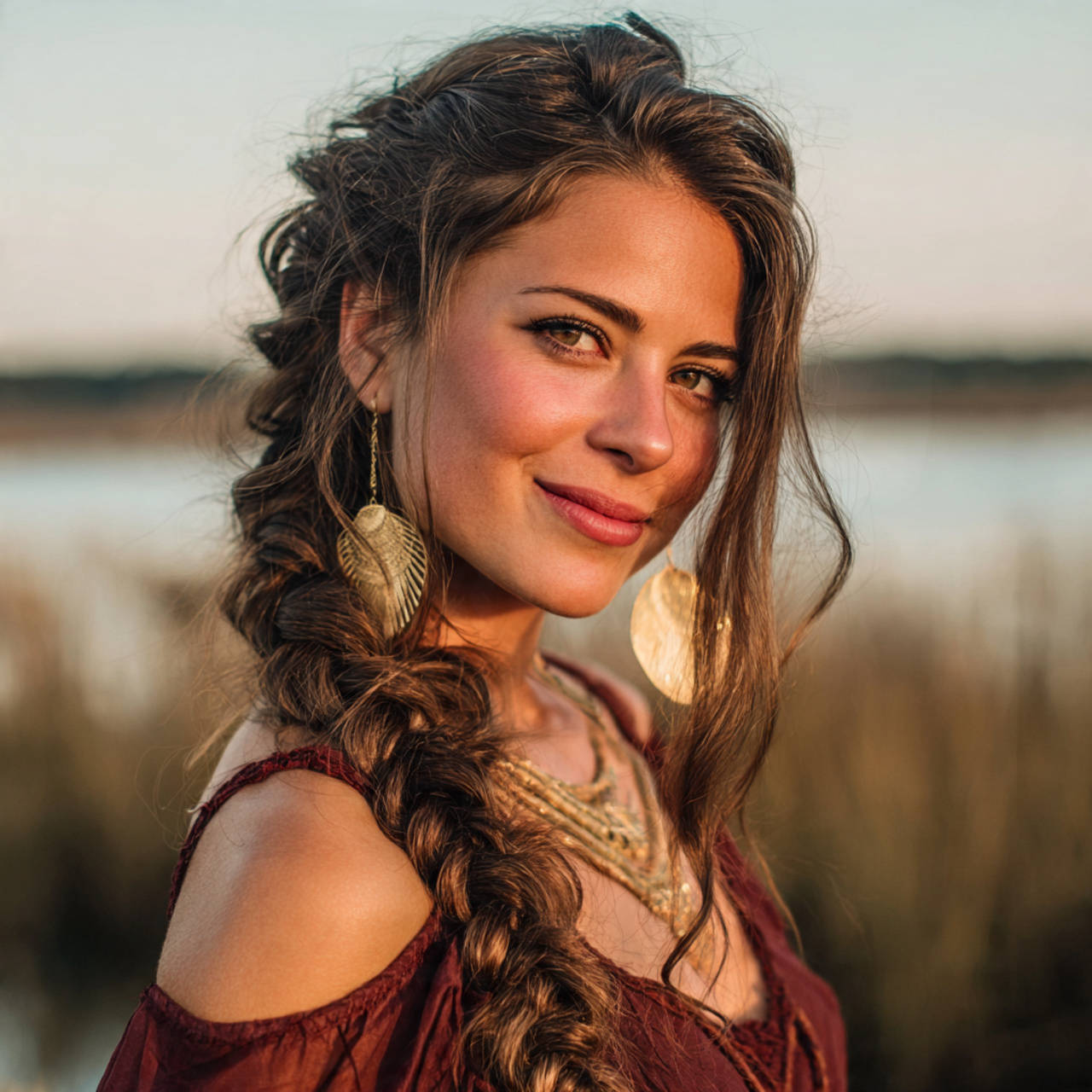 an attractive woman having easy boho loose fishtai