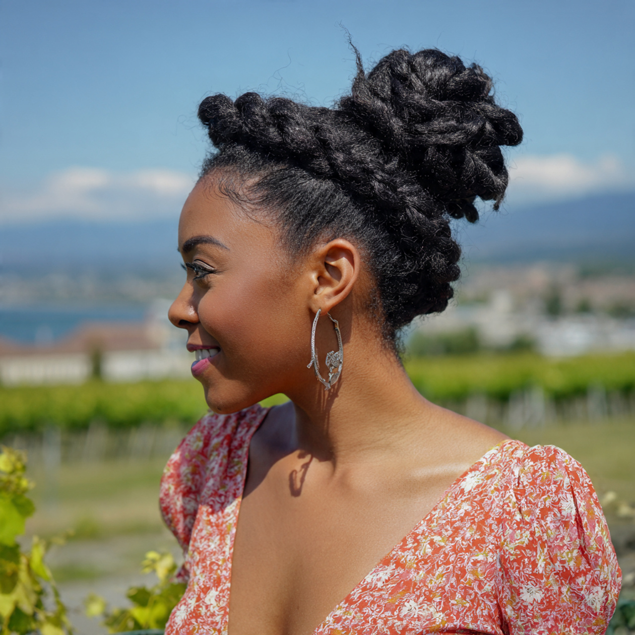 an attractive woman having easy braided crown natu