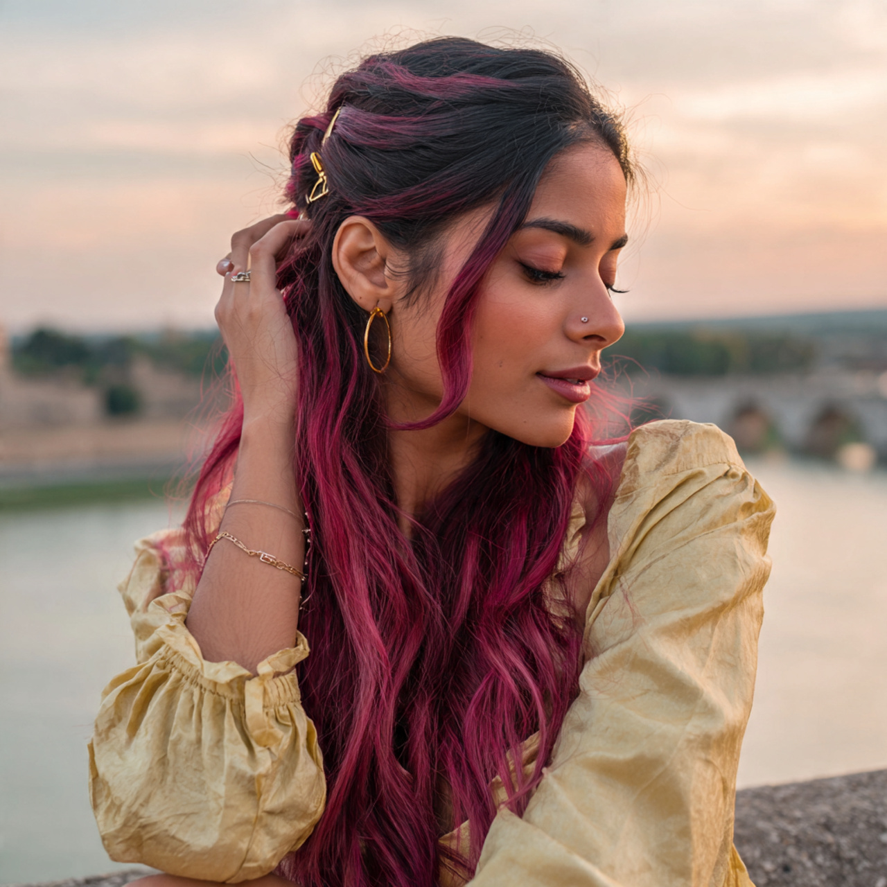 an attractive woman having easy claw clip twist st 1